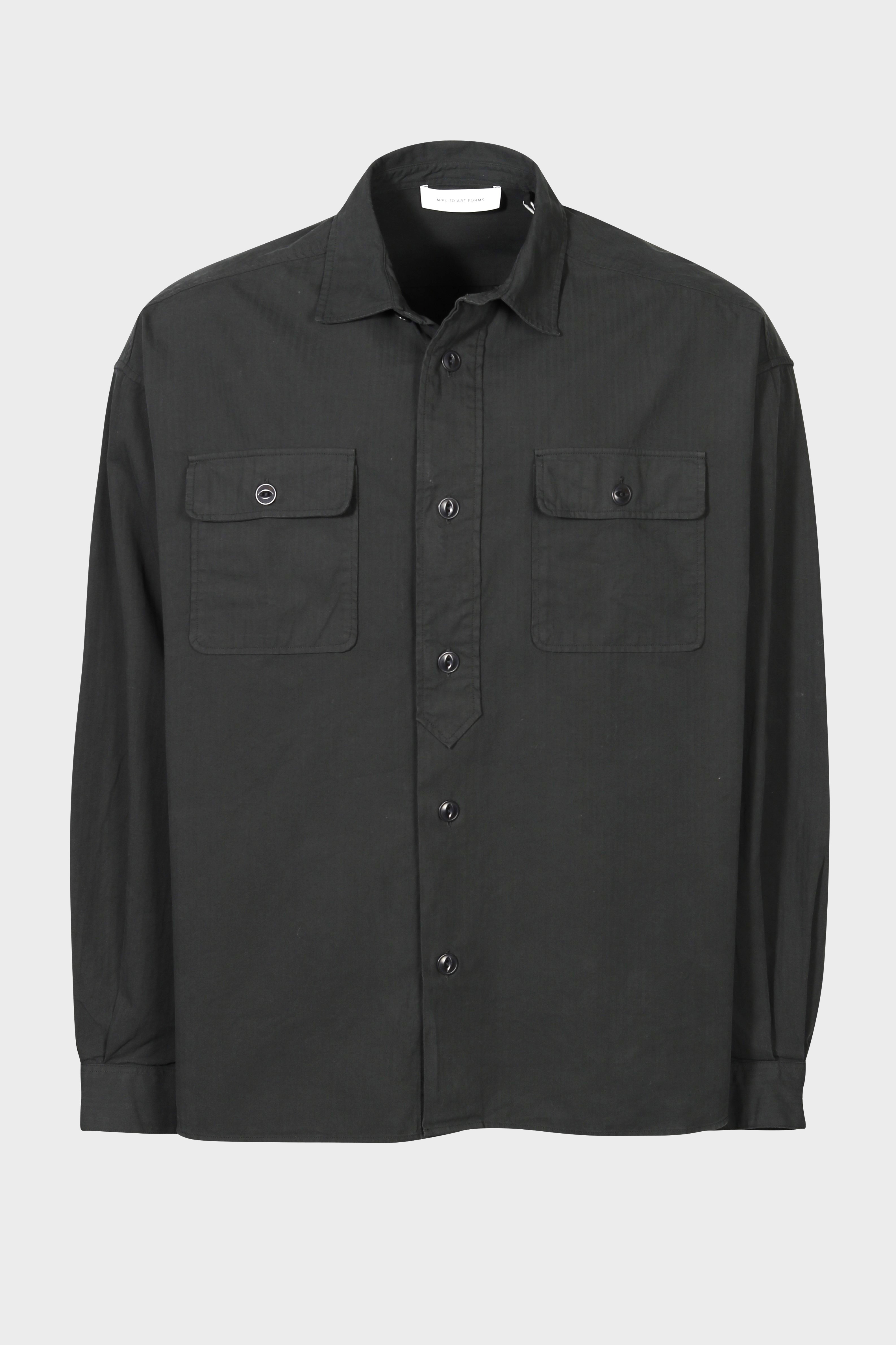 APPLIED ART FORMS Cotton Woven Overshirt in Charcoal