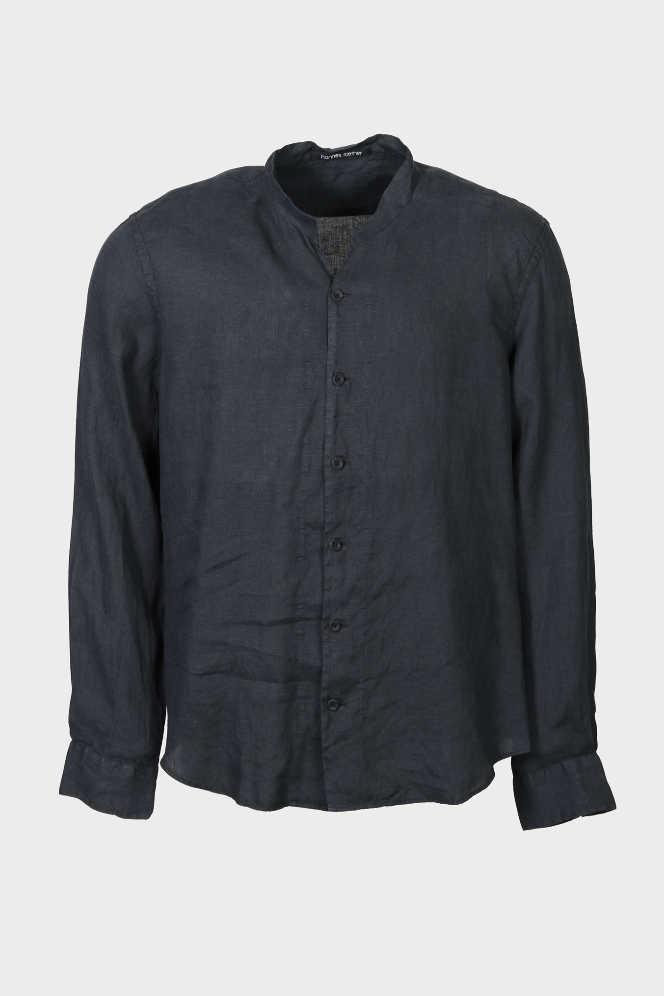 HANNES ROETHER Linen Shirt in Dark Grey