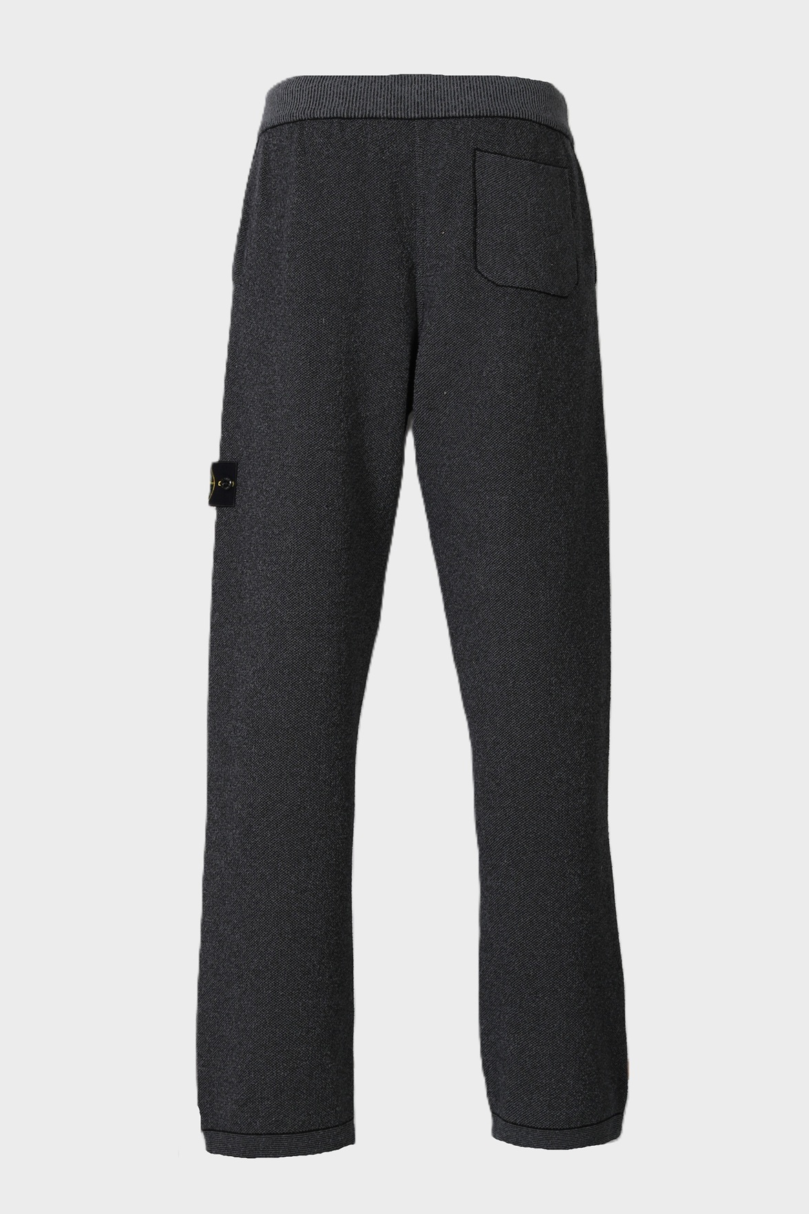 STONE ISLAND Cotton Knit Pant in Black Grey Melange