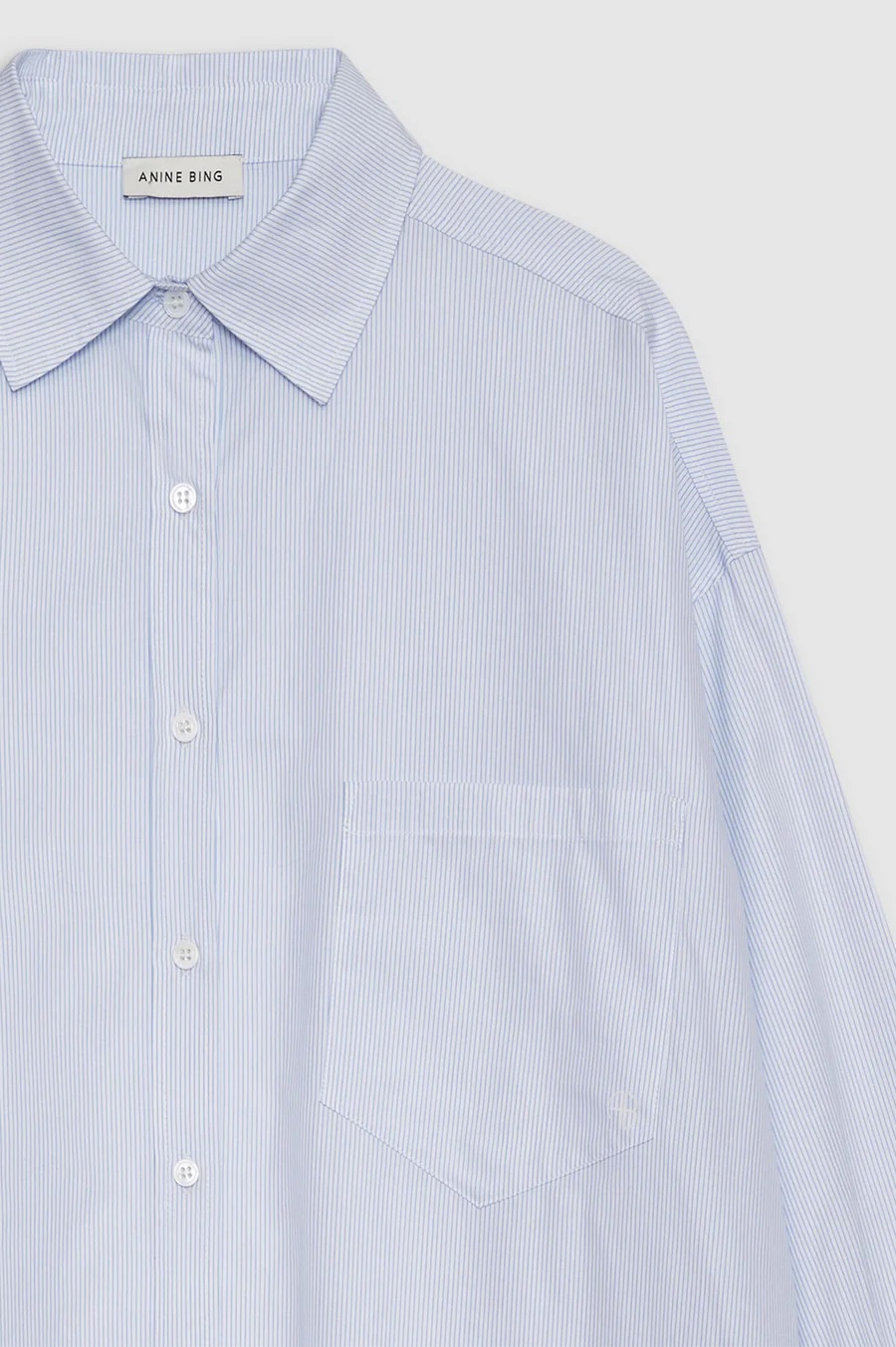 ANINE BING Chrissy Shirt in Blue/White Stripe