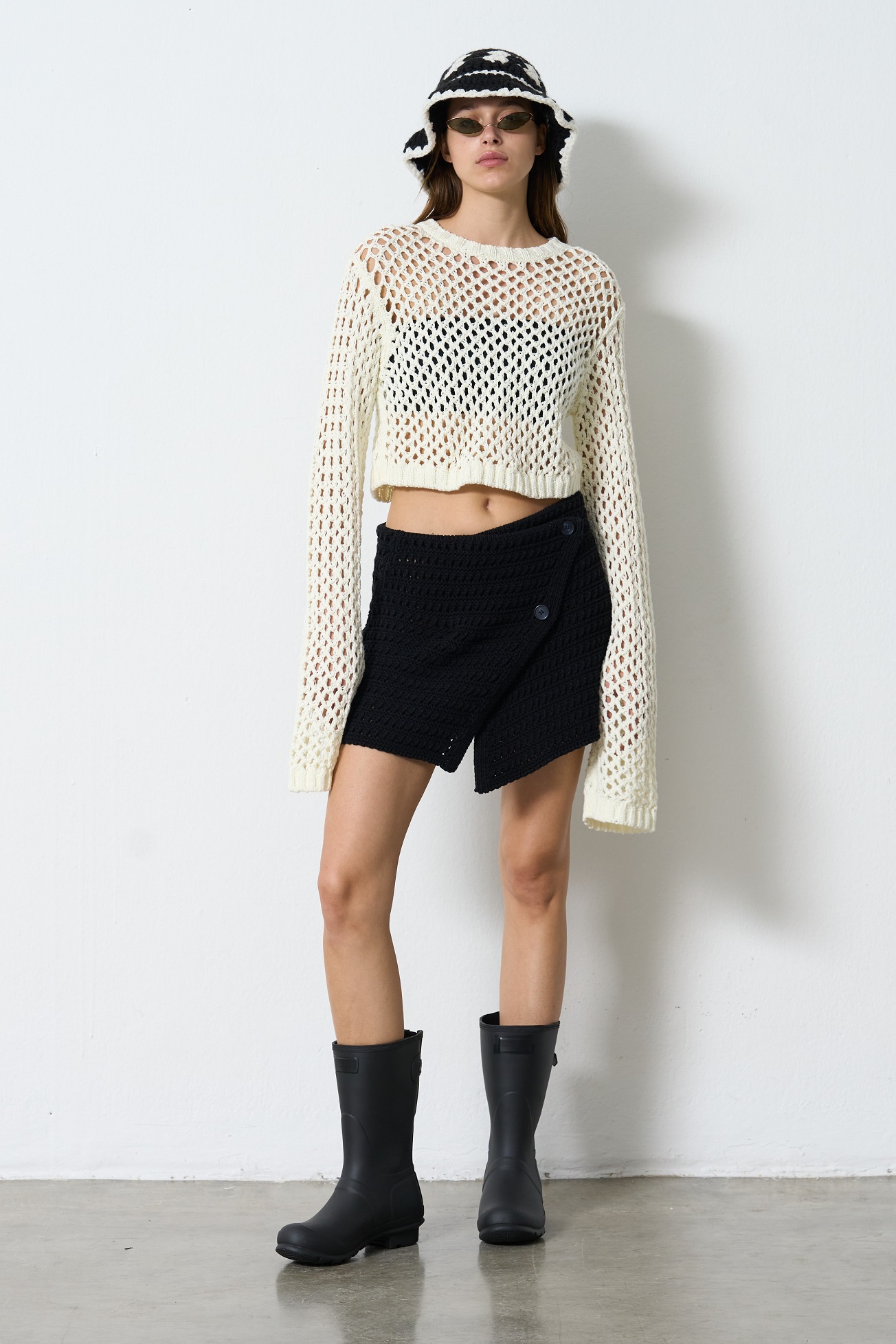 HALFBOY Short Net Pullover in Cream