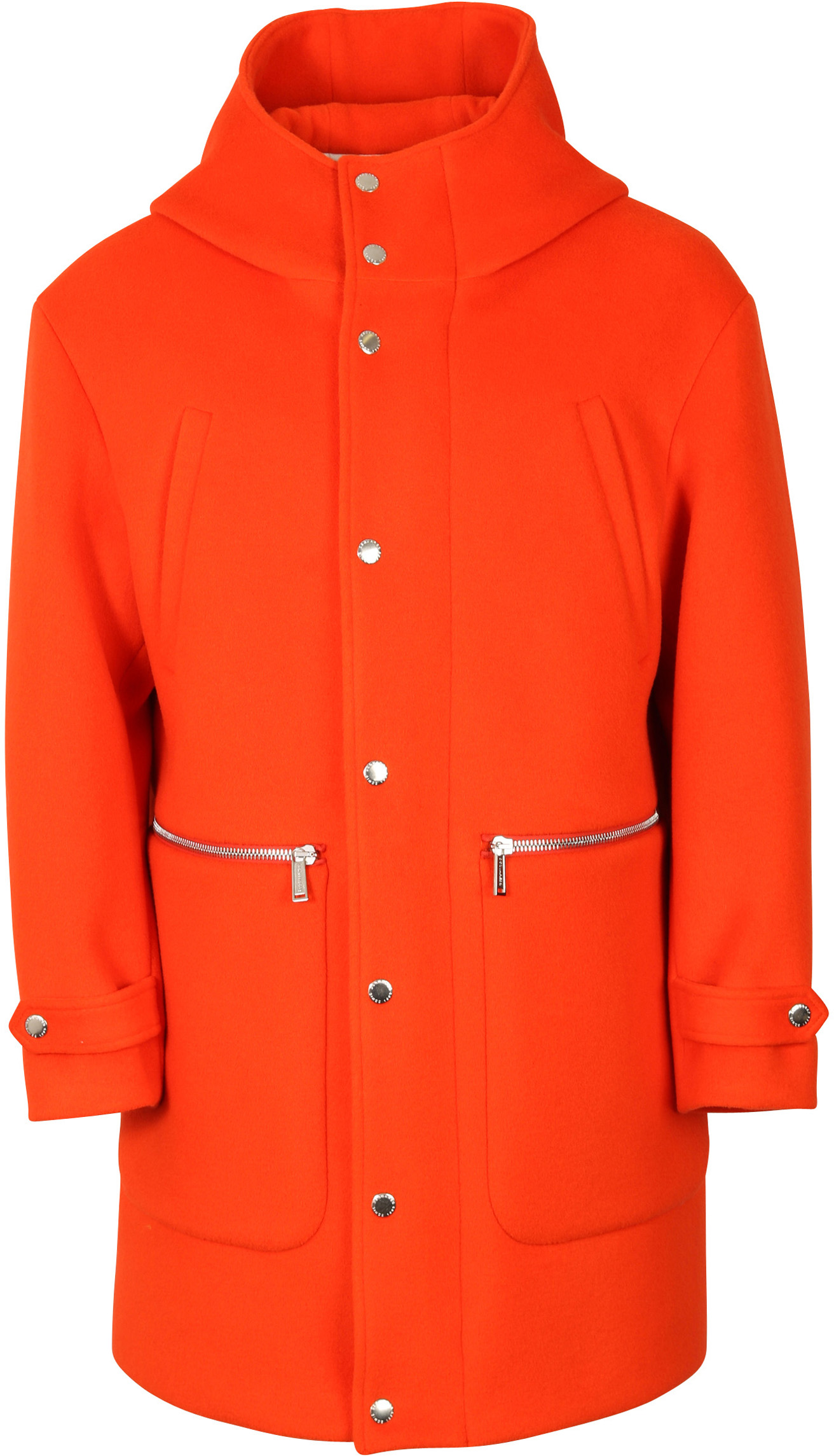Dsquared Hooded Wool Coat Orange