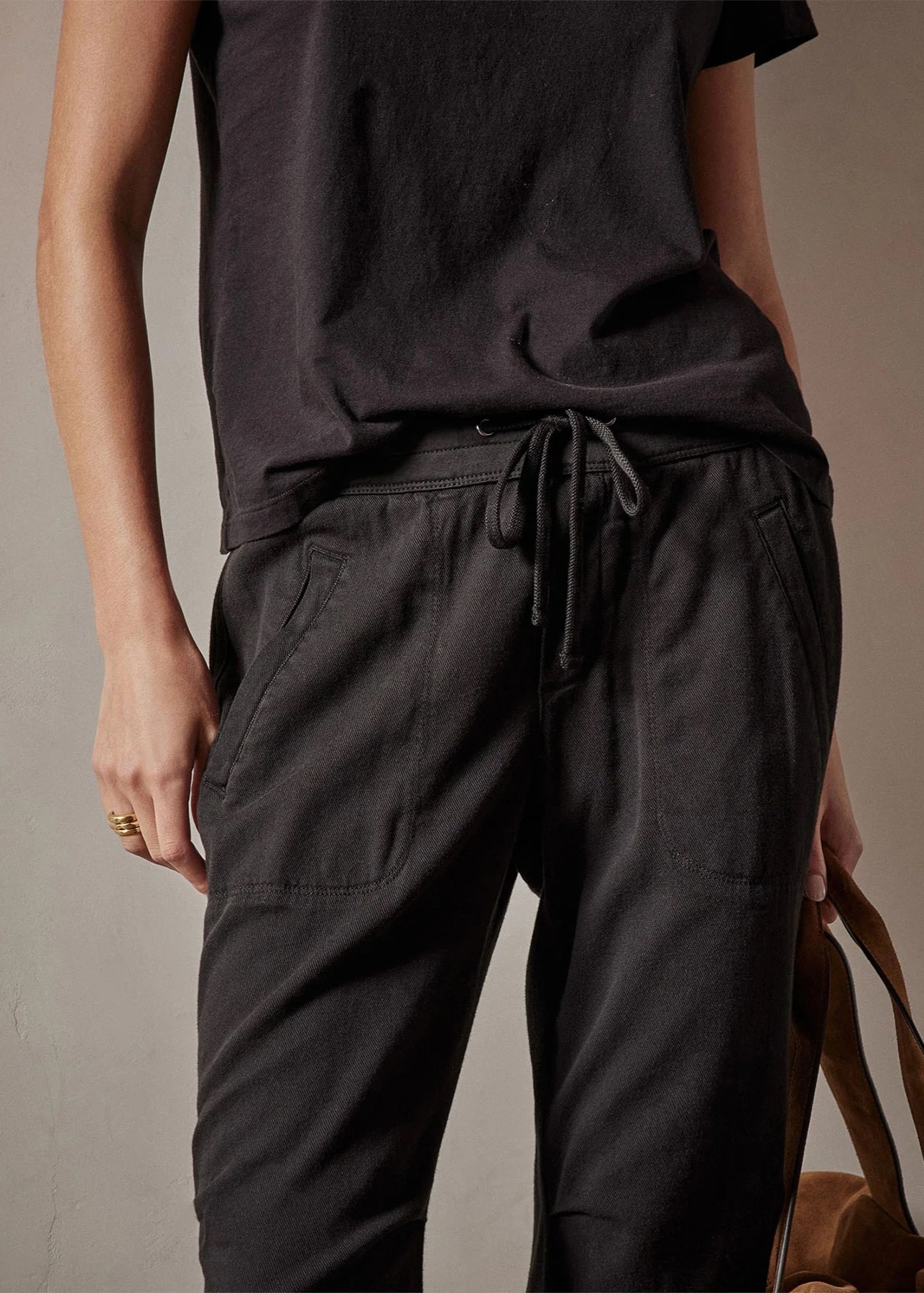 JAMES PERSE Soft Drape Utility Pant in Black 3/ L