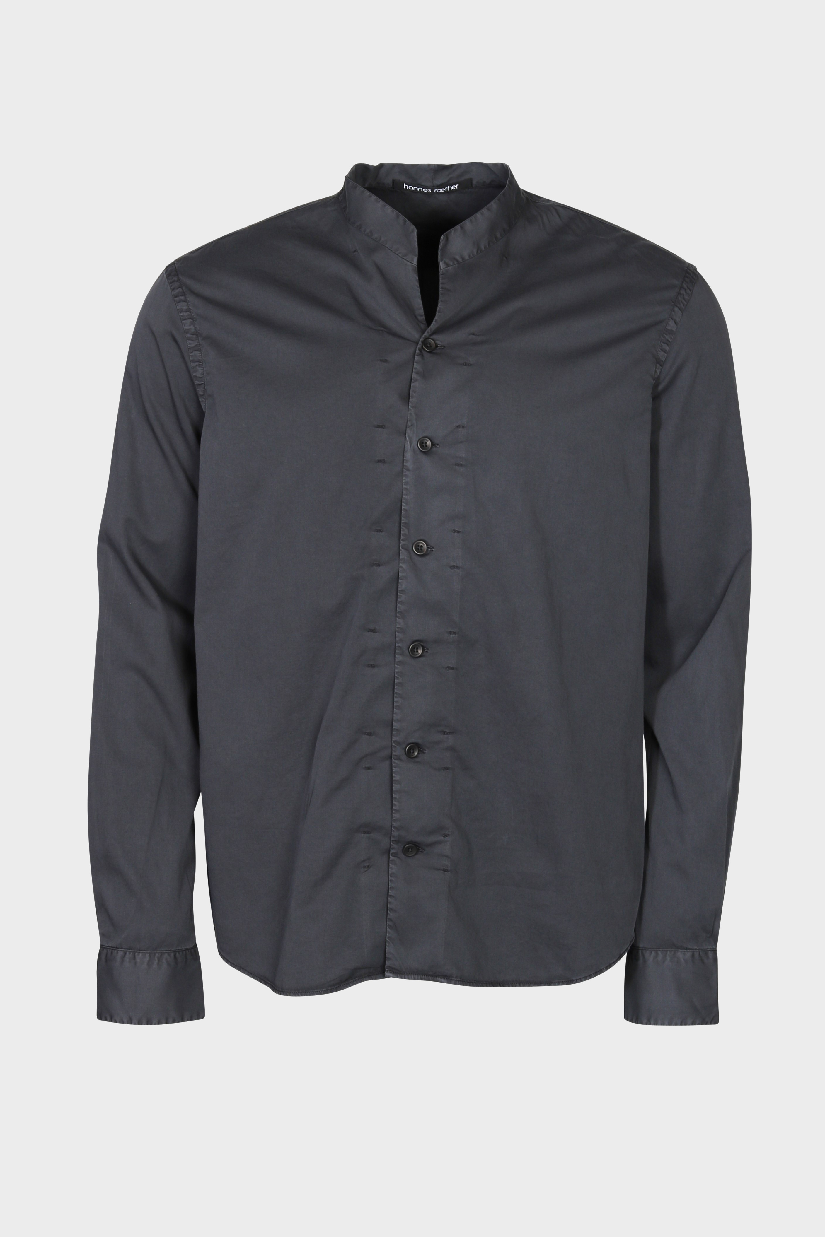 HANNES ROETHER Cotton Shirt in Dark Grey