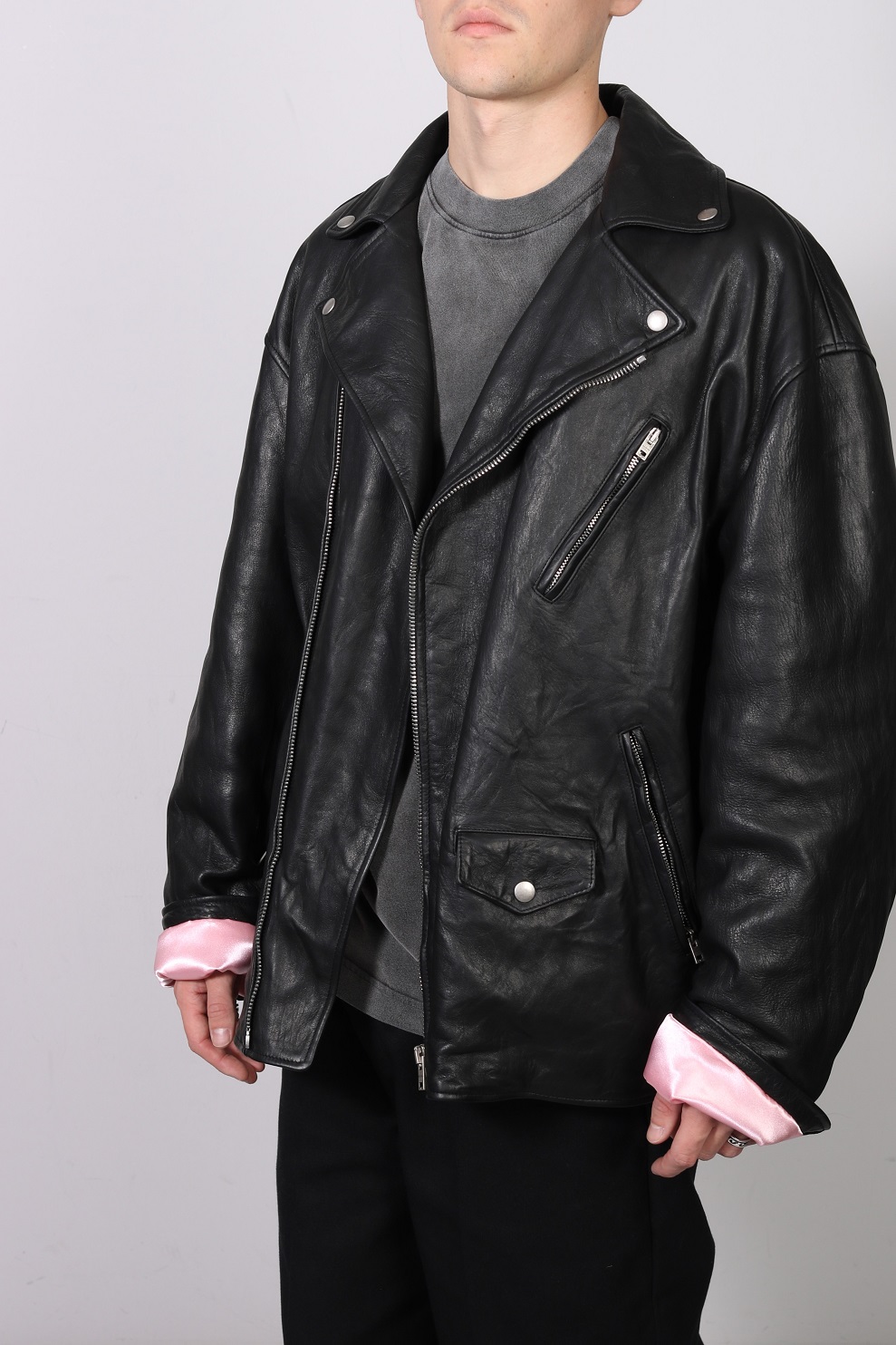 ACNE STUDIOS Vintage Leather Jacket in Black 48