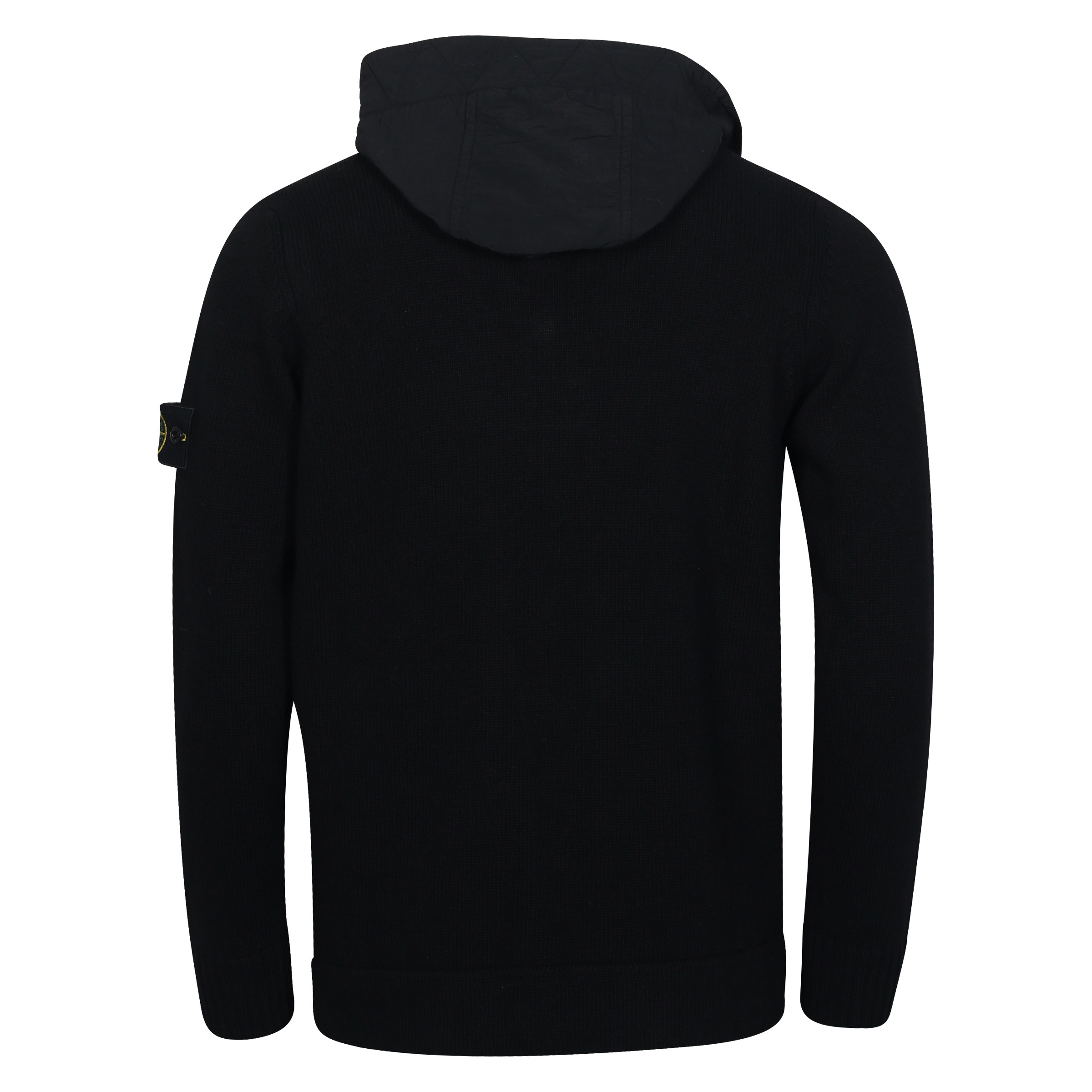 Stone Island Zip Nylon/Wool Hoodie in Black
