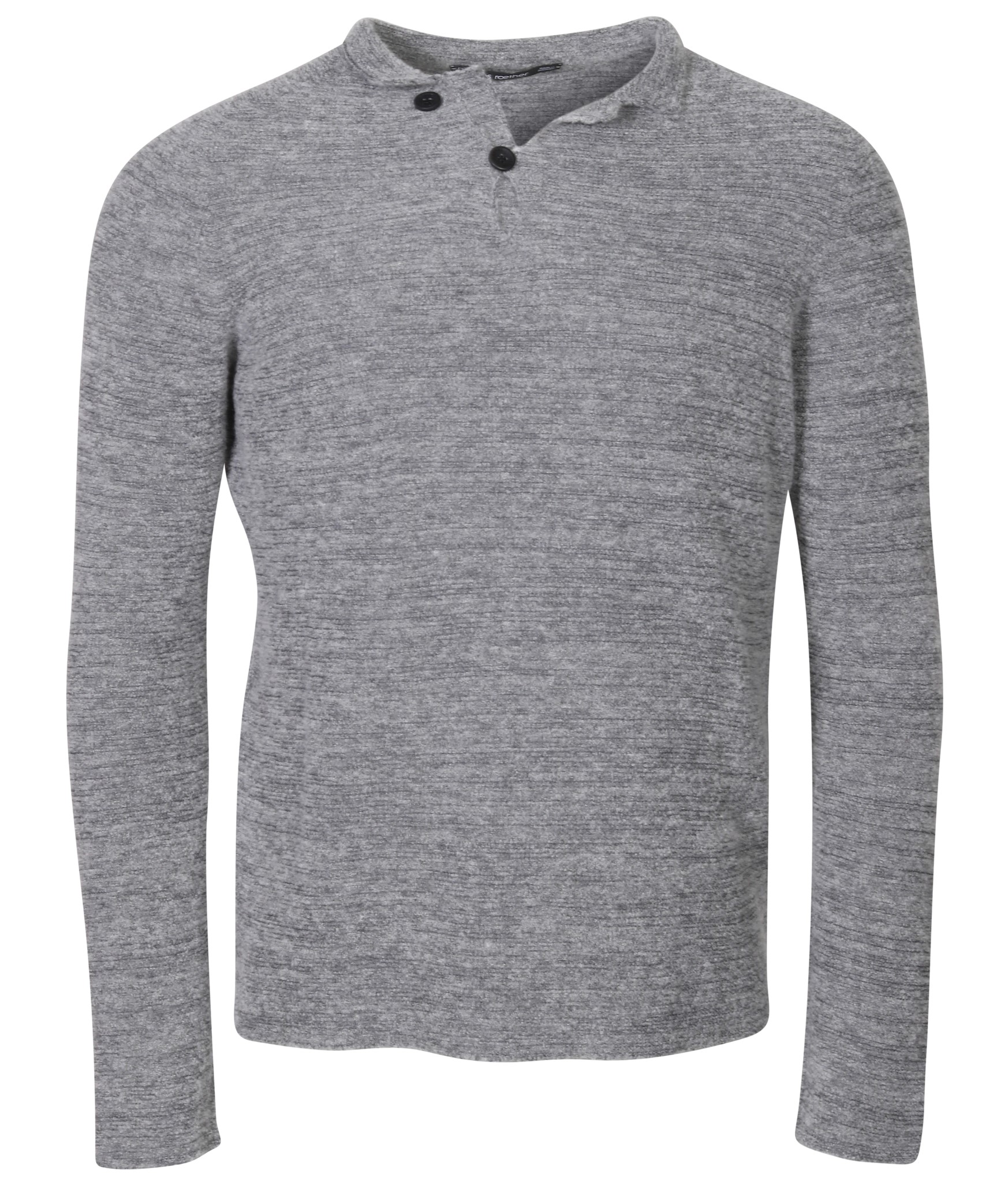 HANNES ROETHER Fluffy Knit Pullover in Grey/Dark Grey