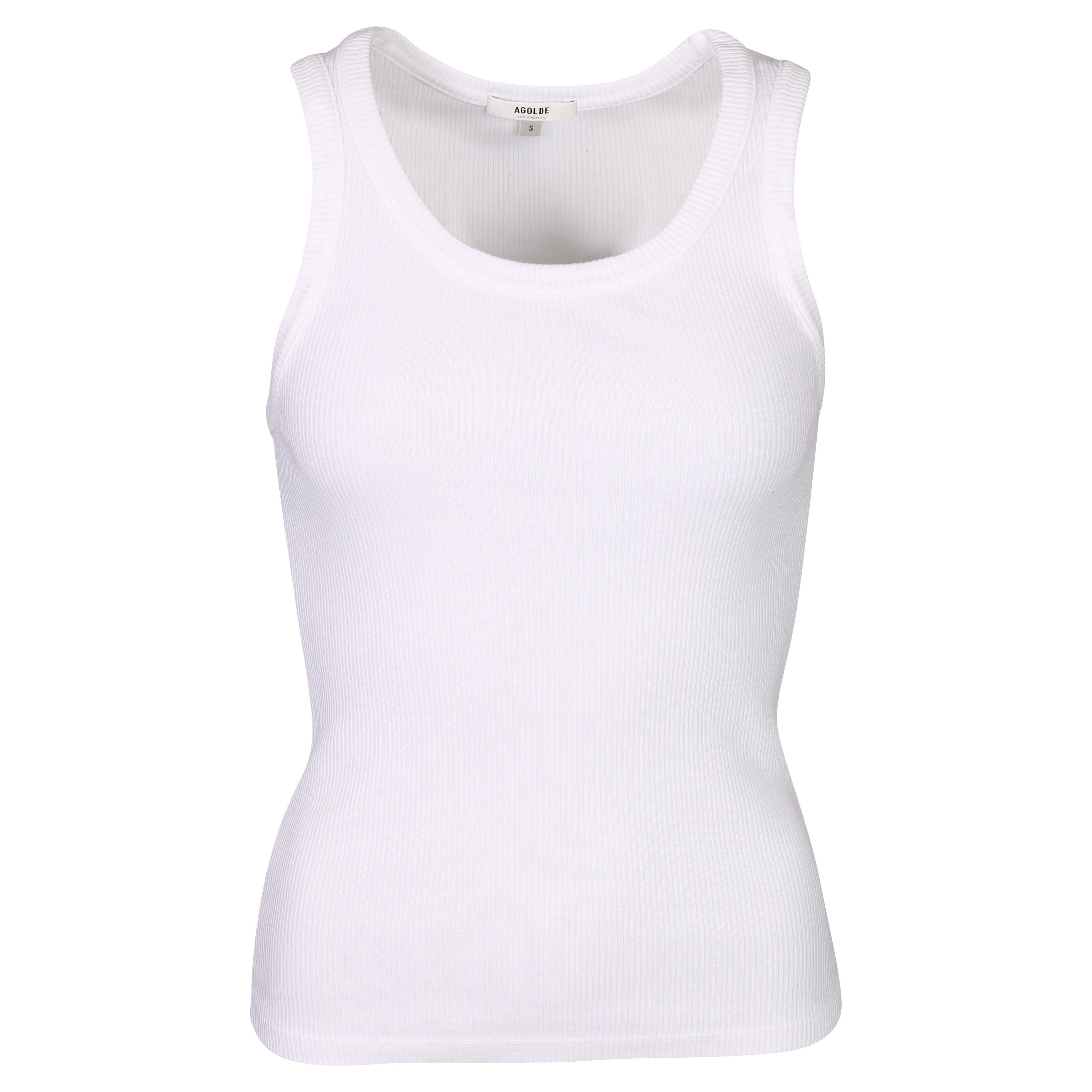 Agolde Rib Tank Poppy in White