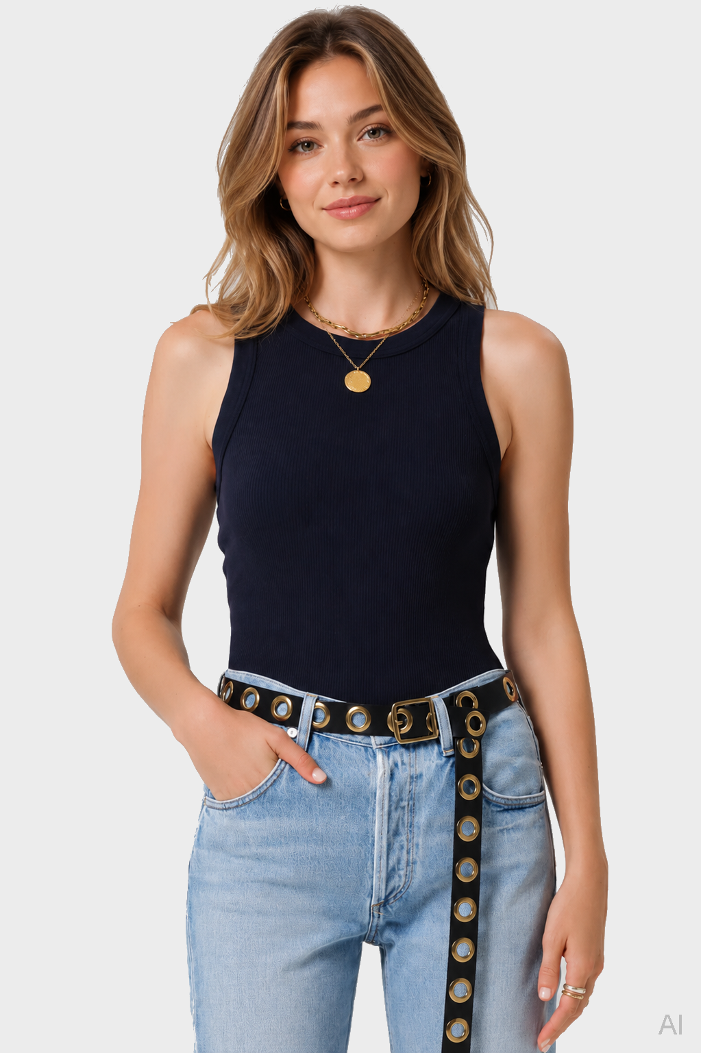 CITIZENS OF HUMANITY Isabel Tank Top in Navy L