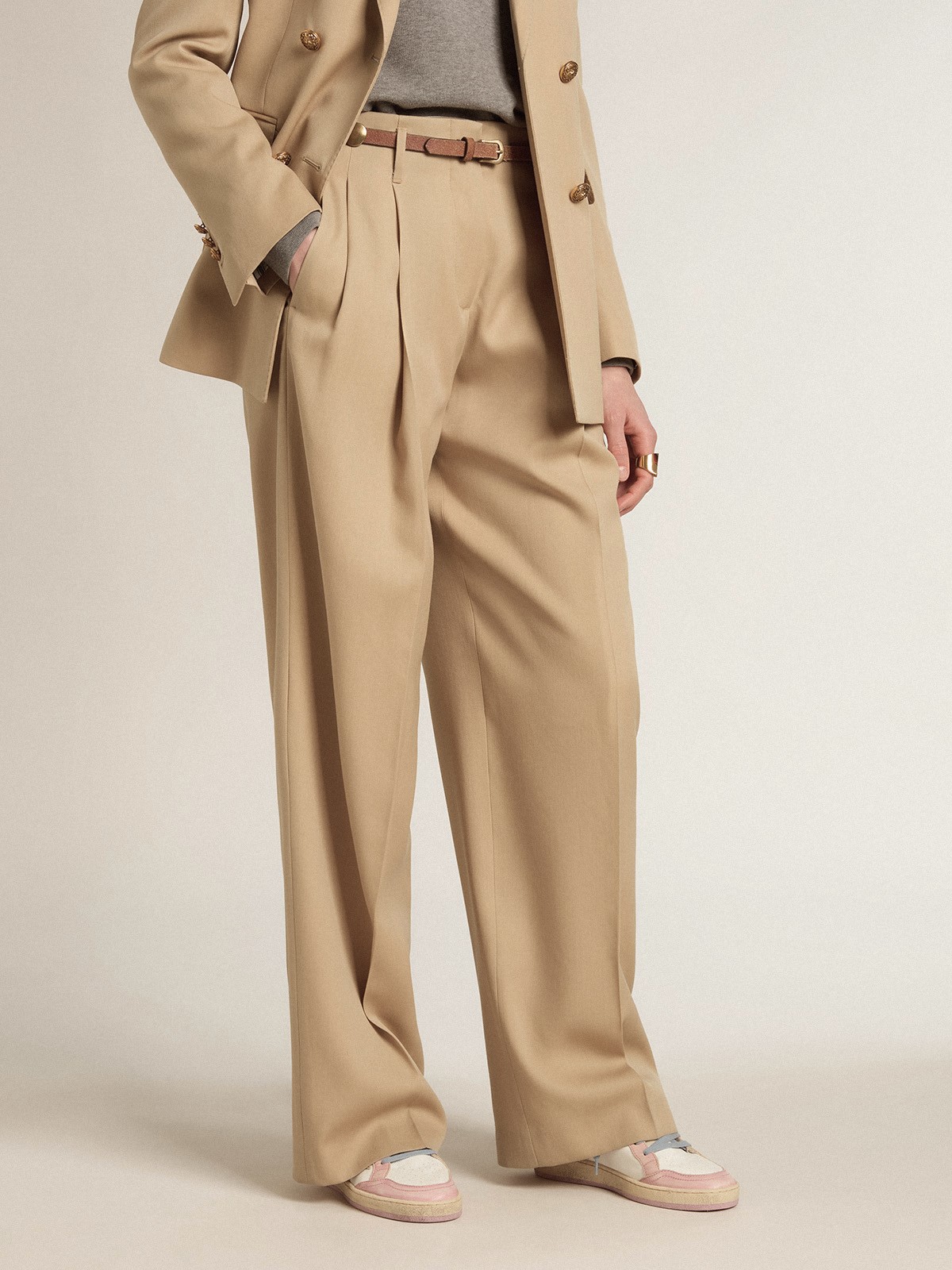 GOLDEN GOOSE Pant Flavia in Sand