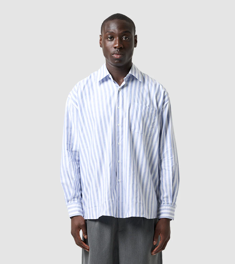 PERPLEX Striped Oversize Shirt in Blue