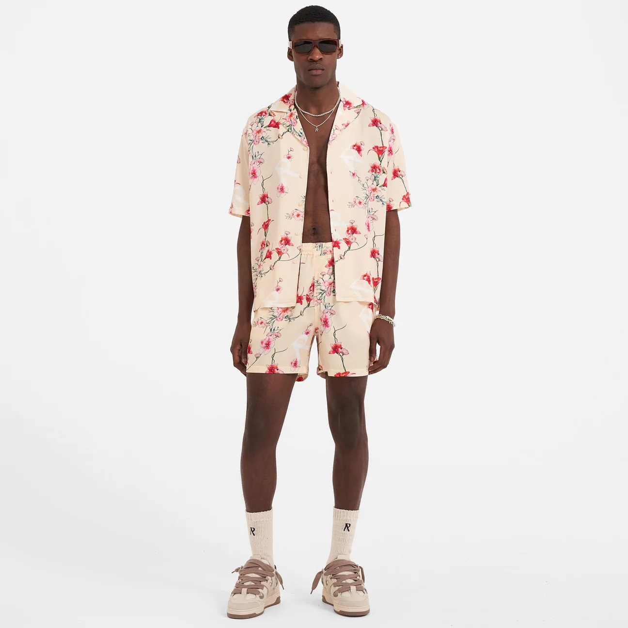 REPRESENT Floral Shirt in Cream M