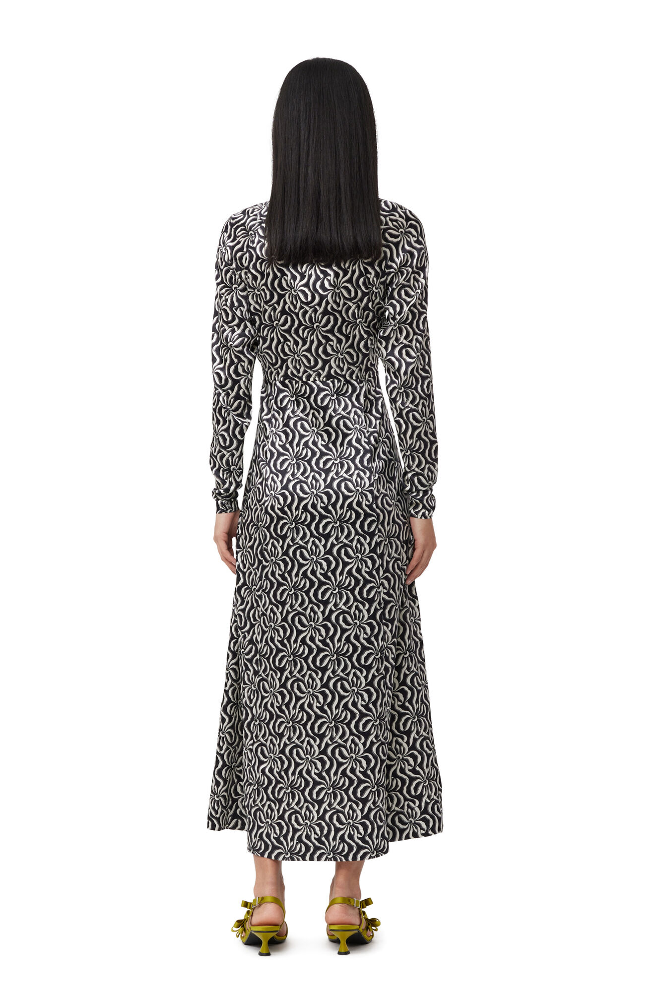 GANNI Silk Stretch Long Dress 36