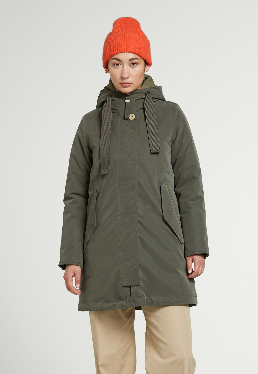 g-lab Ivy Soft Twill Padded Coat in Leaf