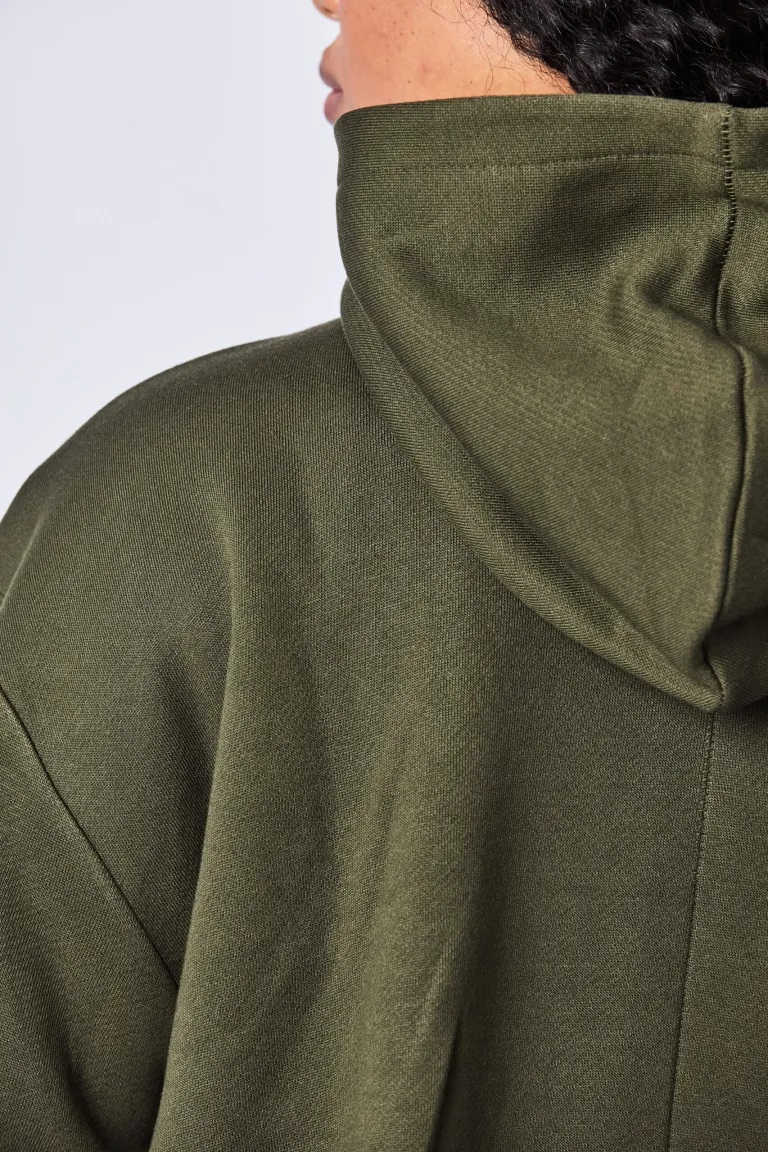 THOM KROM Soft Hooded Sweatjacket in Green S