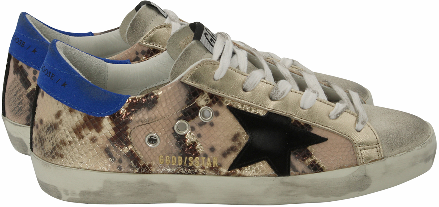 Golden Goose Sneaker Superstar Printed Python-Black Star