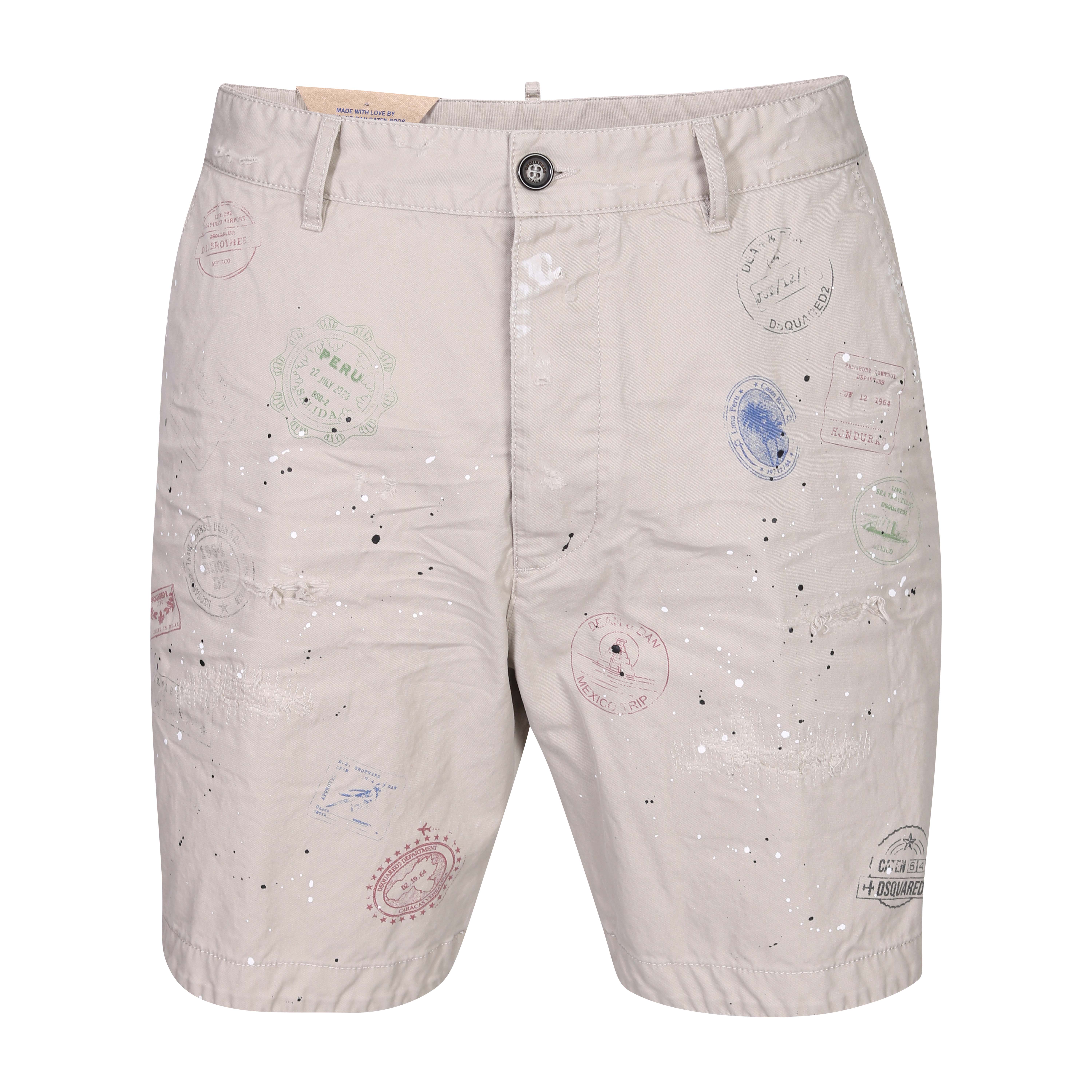 Dsquared Passport Marine Shorts in Sand