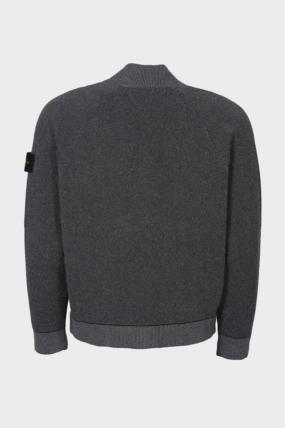 STONE ISLAND Cotton Knit Bomber Jacket in Dark Grey