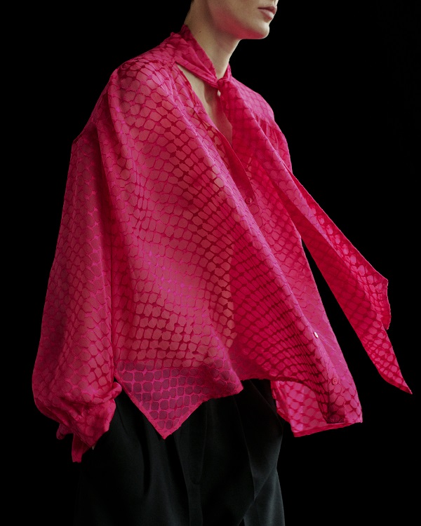 LALA BERLIN Blouse Berina Polka Dot Dragonfruit S