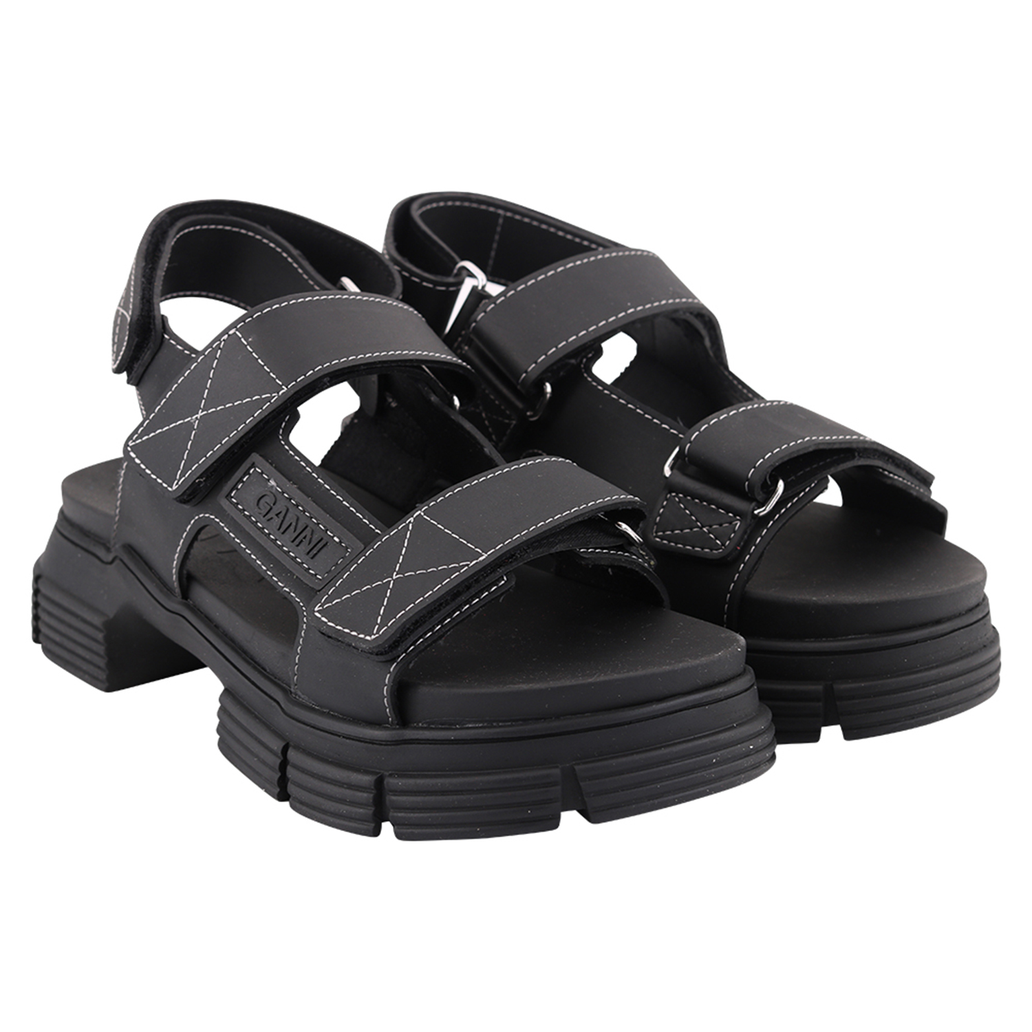 Ganni Recycled Rubber Sandal Black