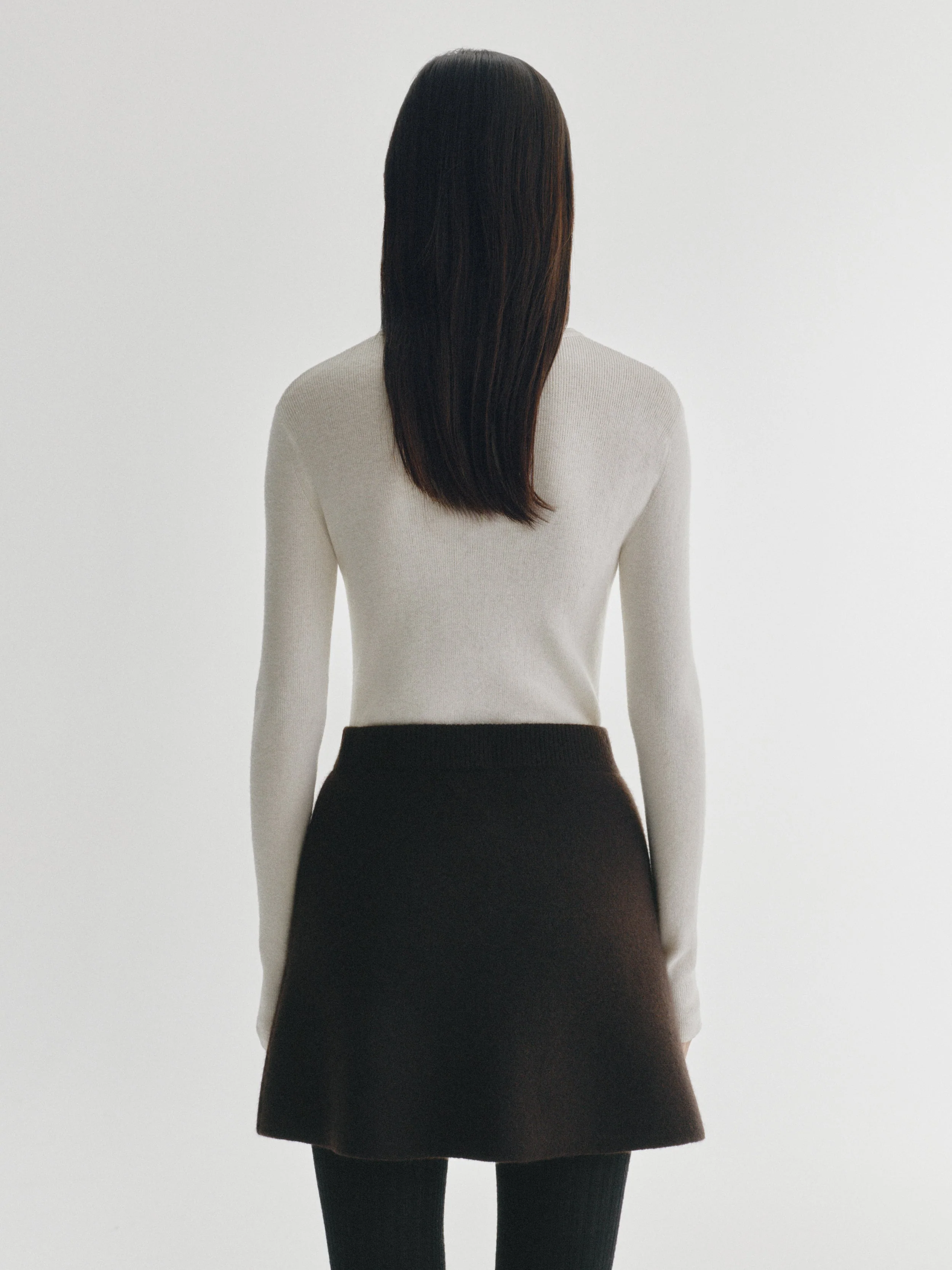 LISA YANG Clare Cashmere Mini Skirt in Dark Oak