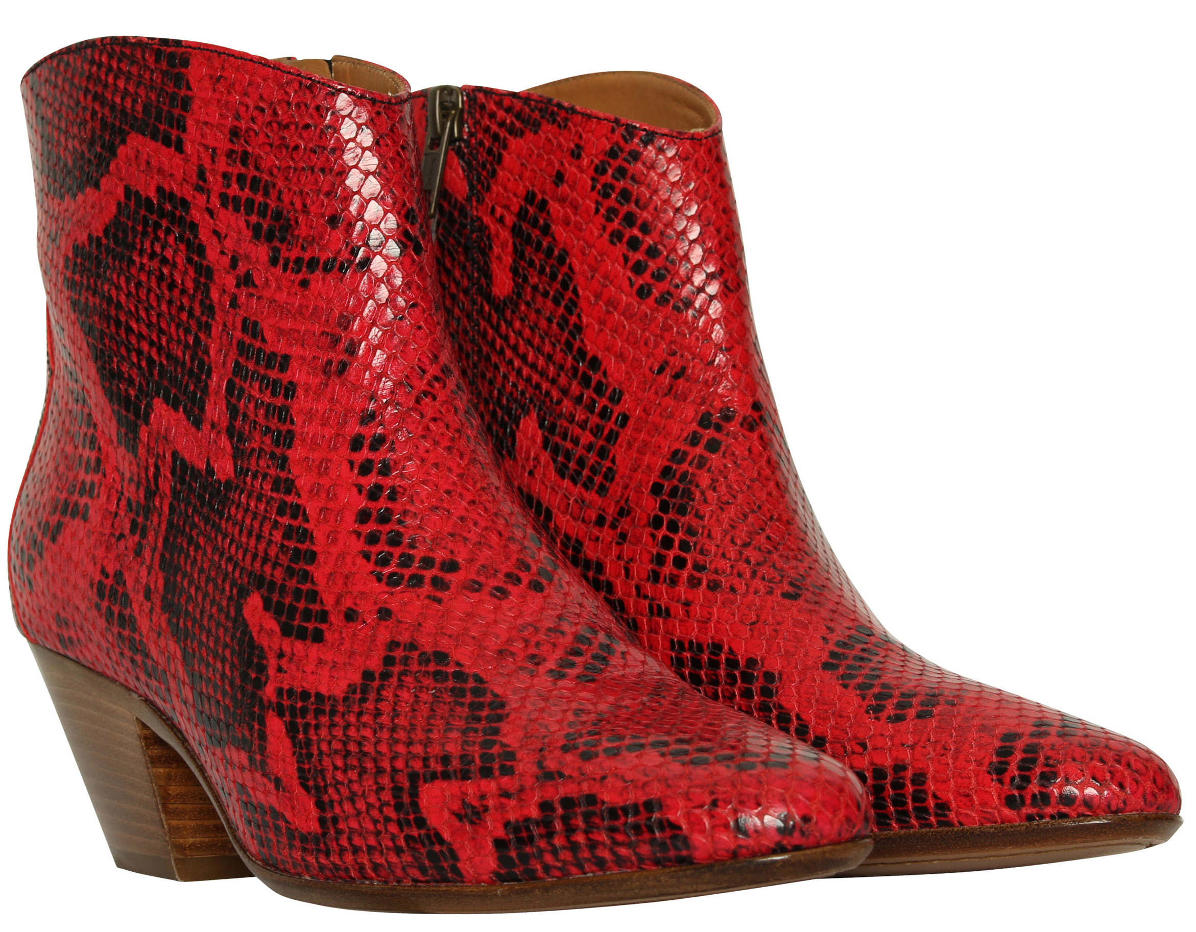 ISABEL MARANT DACKEN BOOTS EXOTIC RED 38