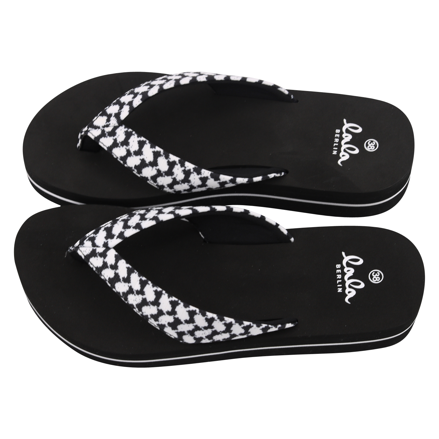 Lala Berlin Flip Flops Ally Kufiya Scribble Black