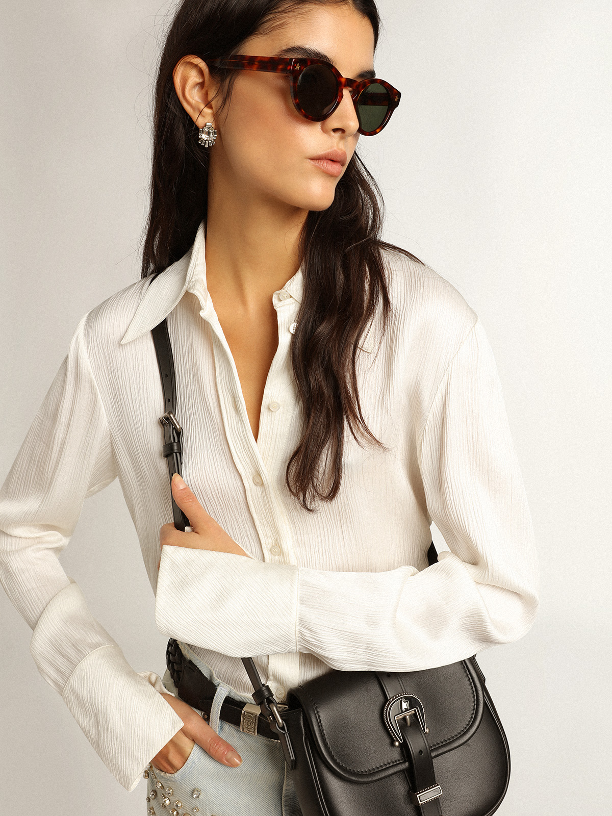 Golden Goose Fitted Shirt Gigi in Offwhite XS
