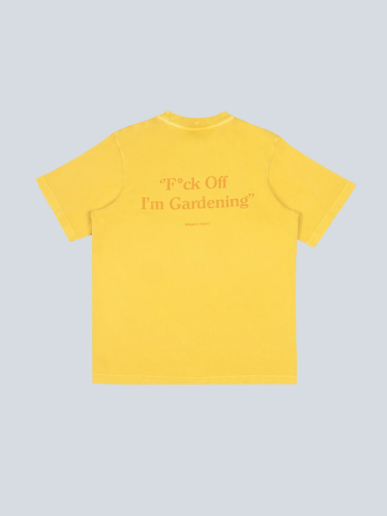 BRAM'S FRUIT ''F*ck Off'' Distressed T-Shirt in Washed Dried Orange