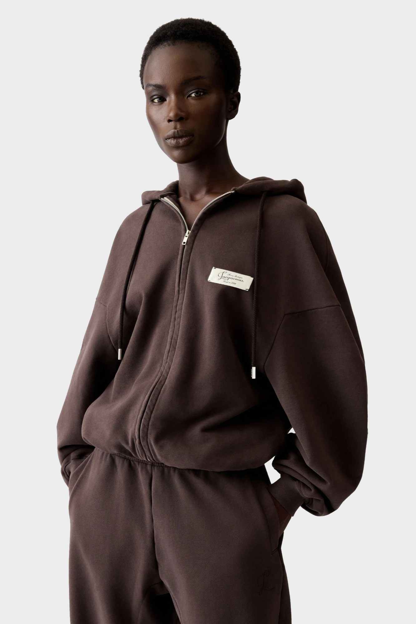 JACQUEMUS Corso Oversize Hoodie in Dark Brown