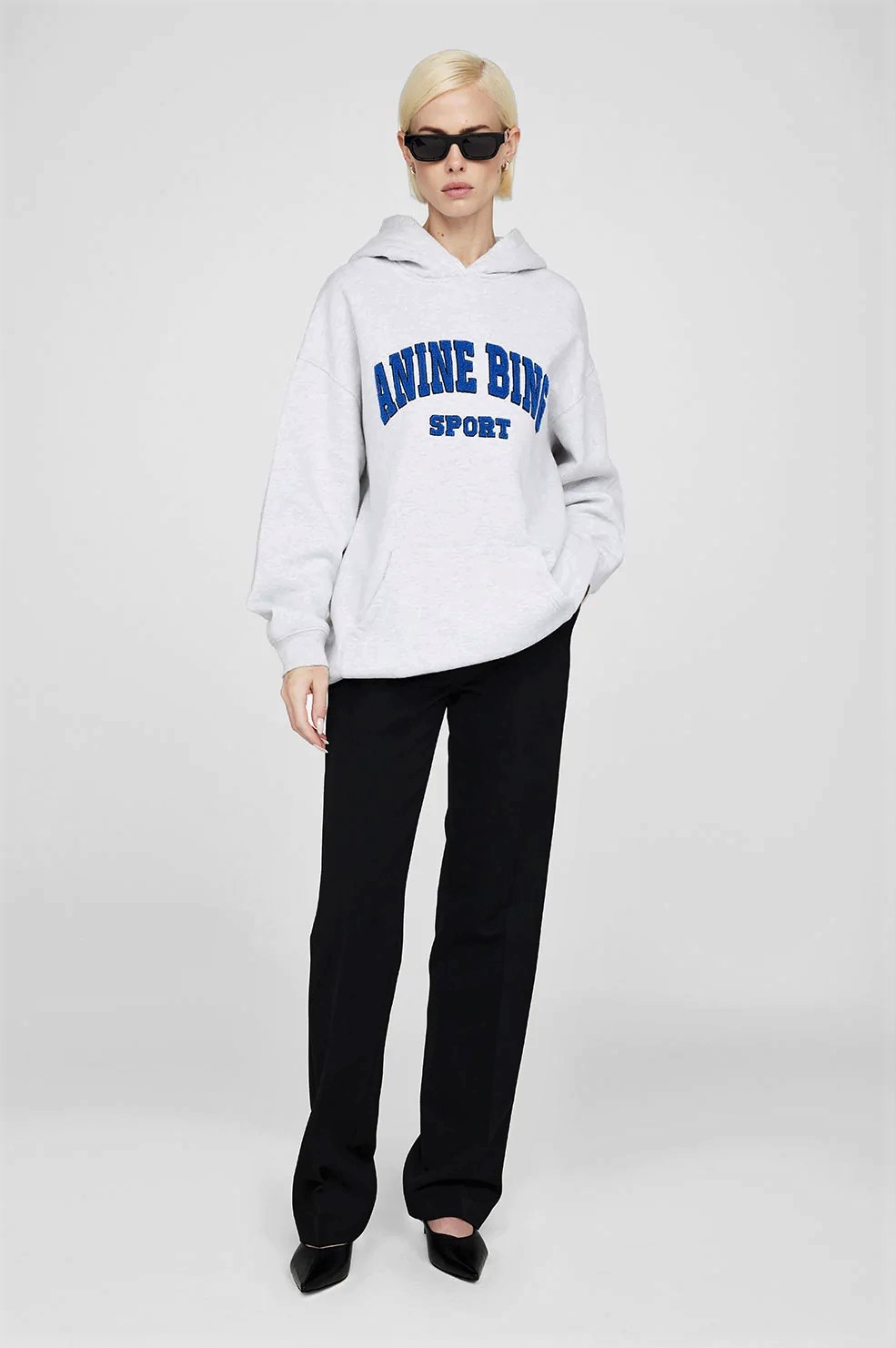 Anine Bing Tyler Sweatshirt in Heather Grey S