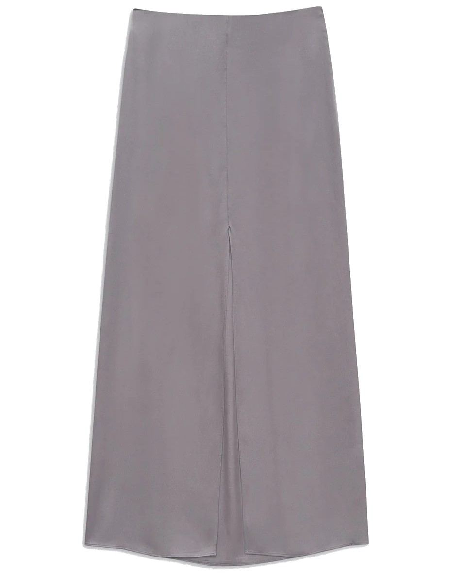 ANINE BING Alanna Silk Skirt in Ash Violet