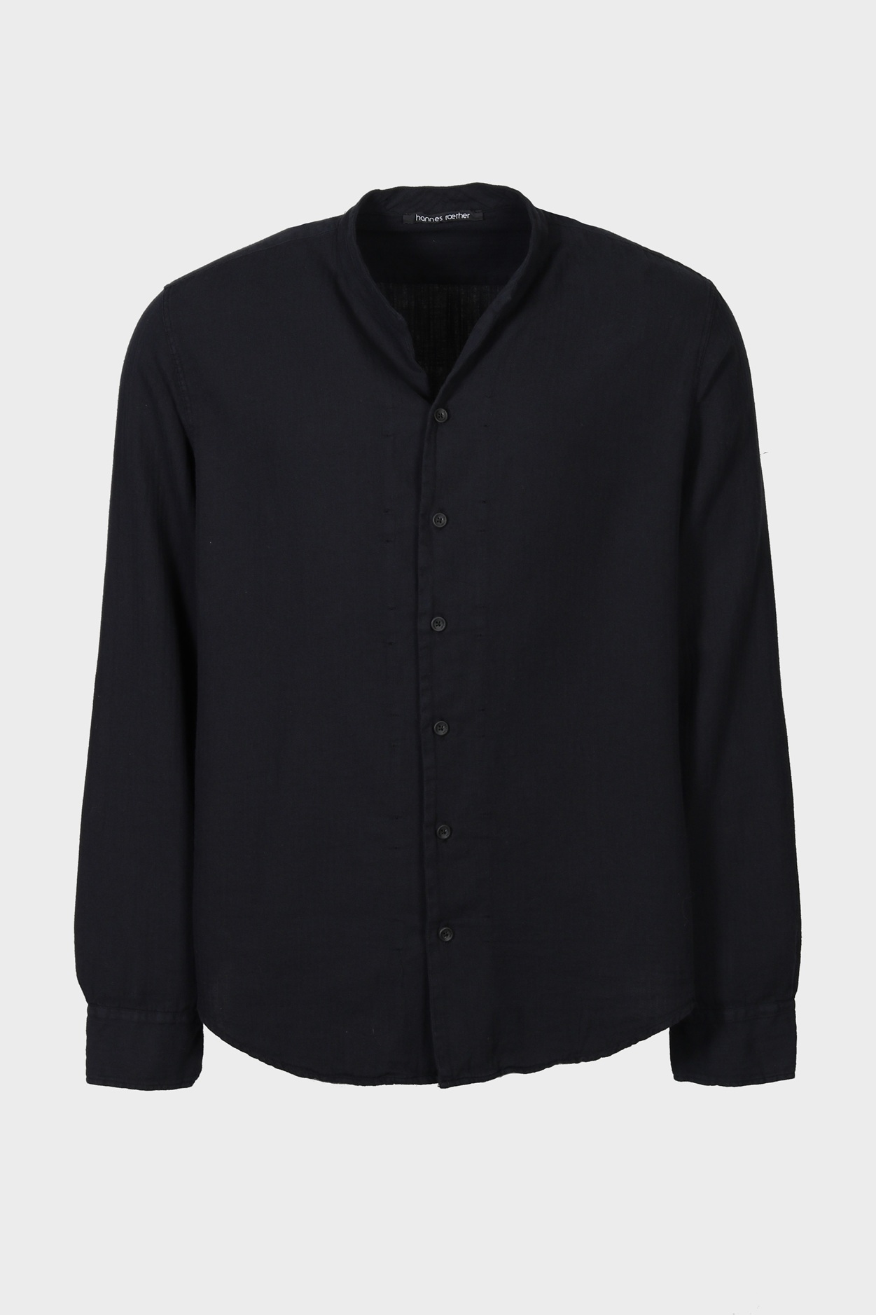 HANNES ROETHER Soft Cotton Shirt in Black