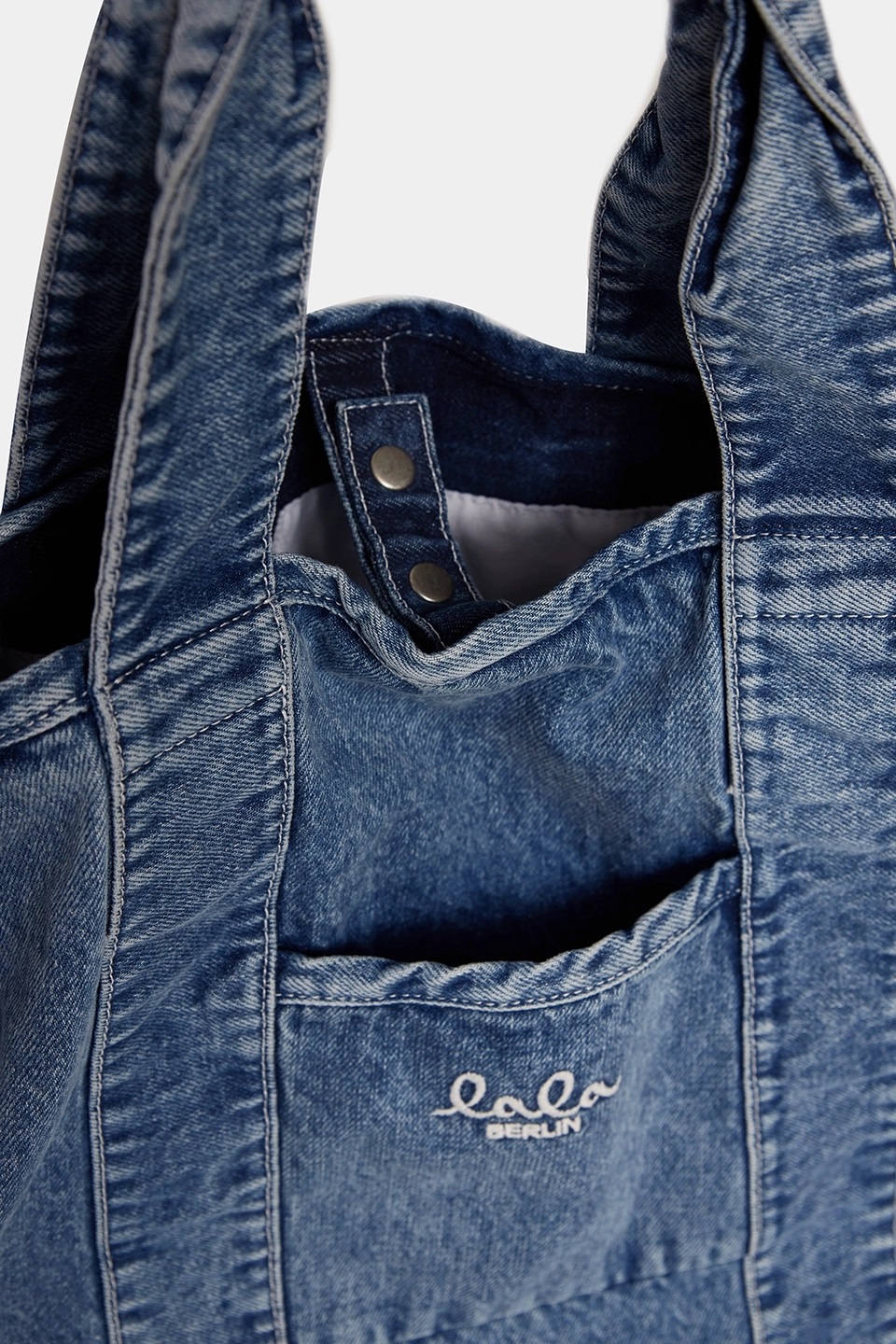 LALA BERLIN East West Tote Merge in Denim Washed Blue