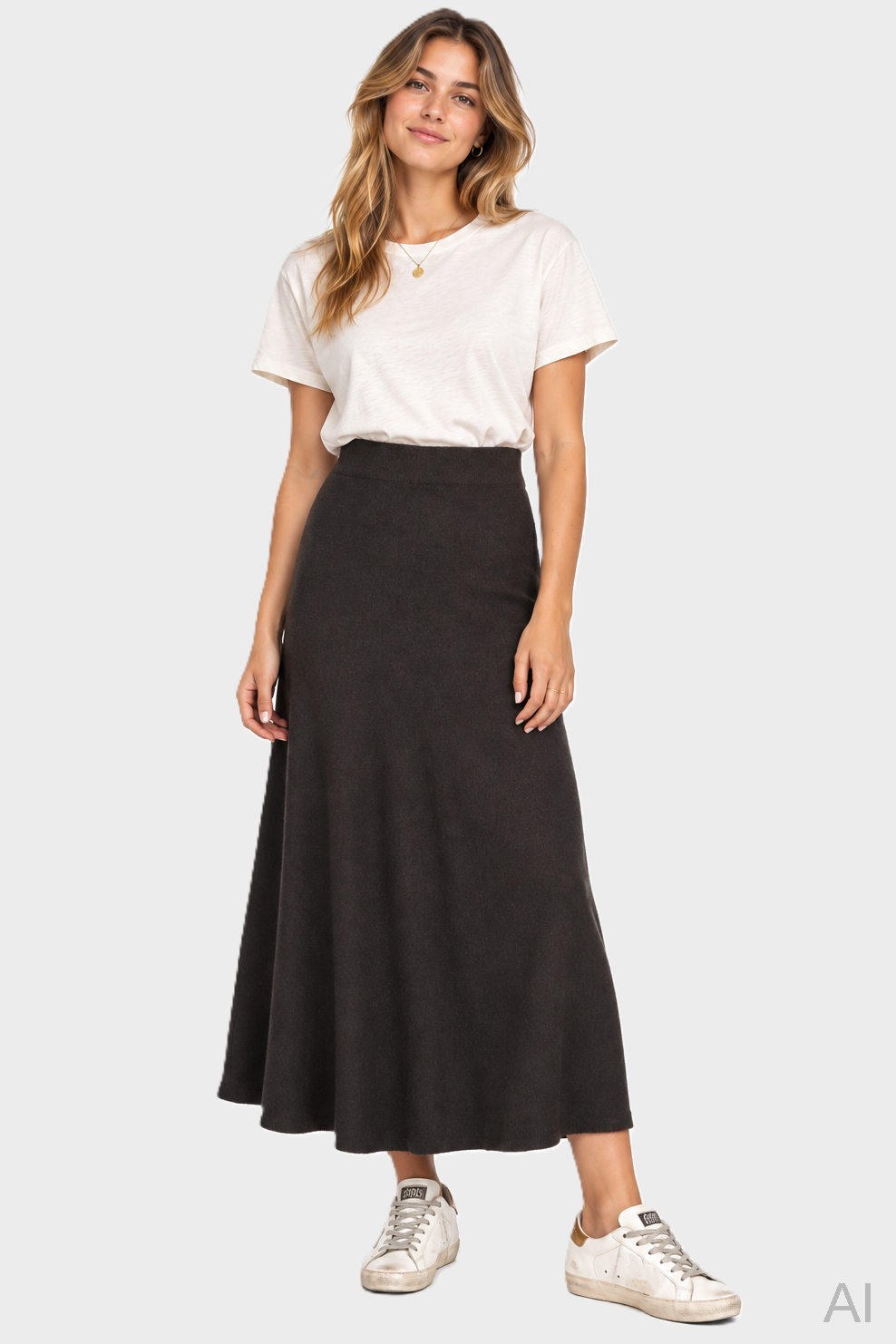 LISA YANG Torie Cashmere Skirt in Dark Fern