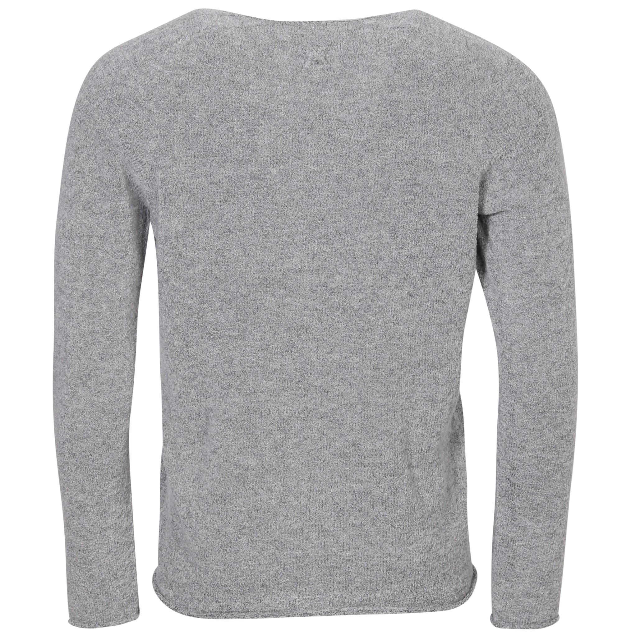 HANNES ROETHER Fluffy Knit Pullover in Grey/Dark Grey