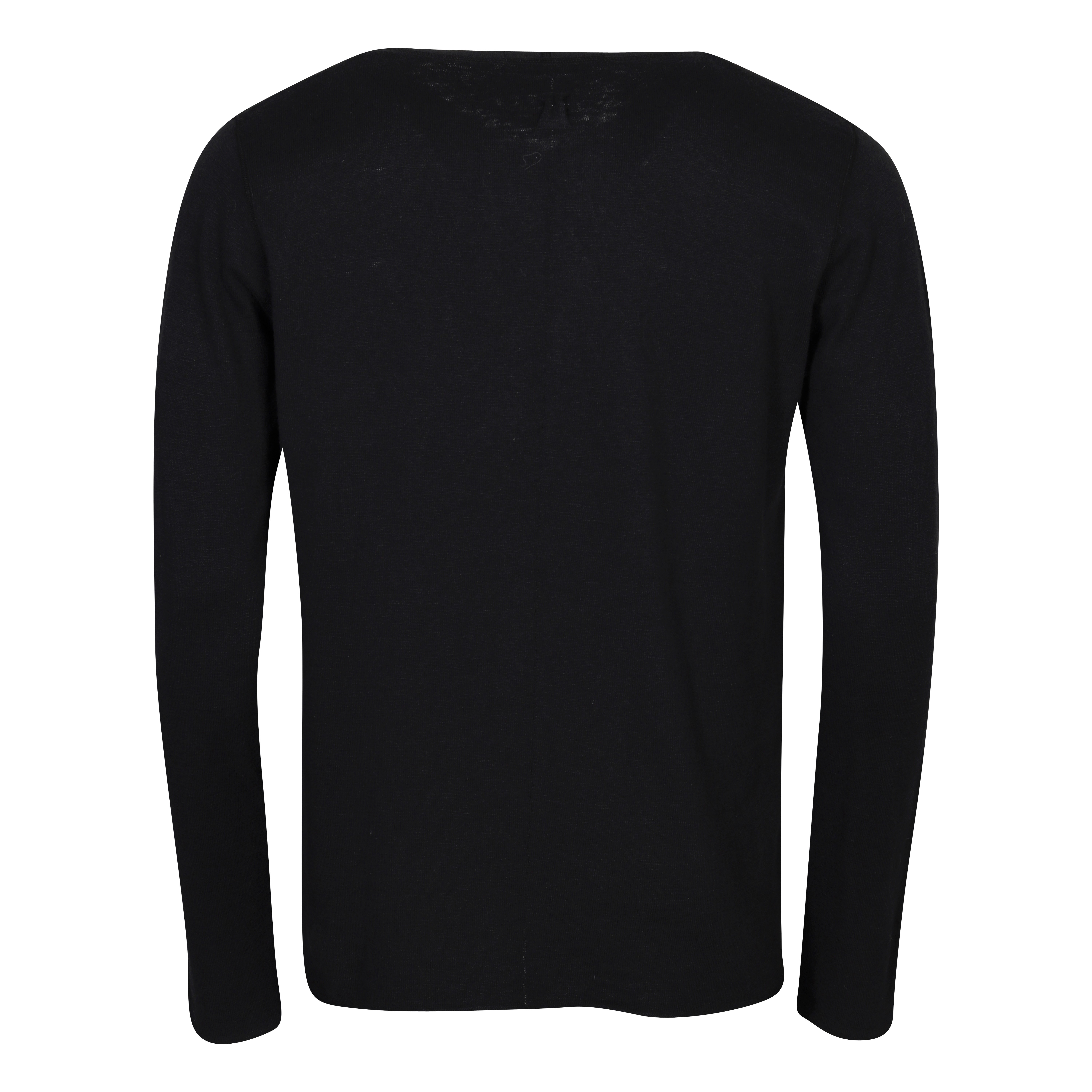 Hannes Roether V-Neck Knit Sweater in Black
