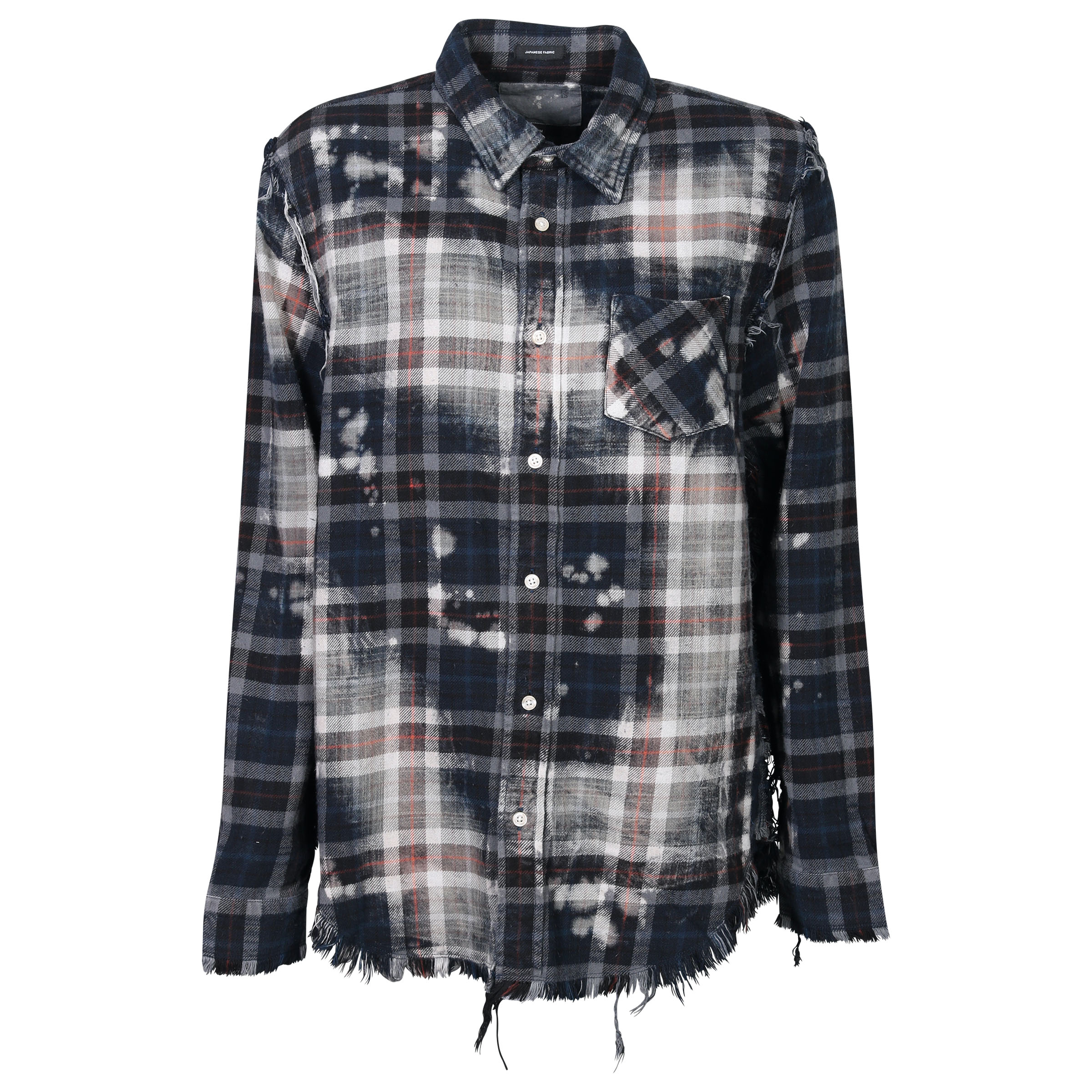 R13 Oversized Shredded Checkshirt