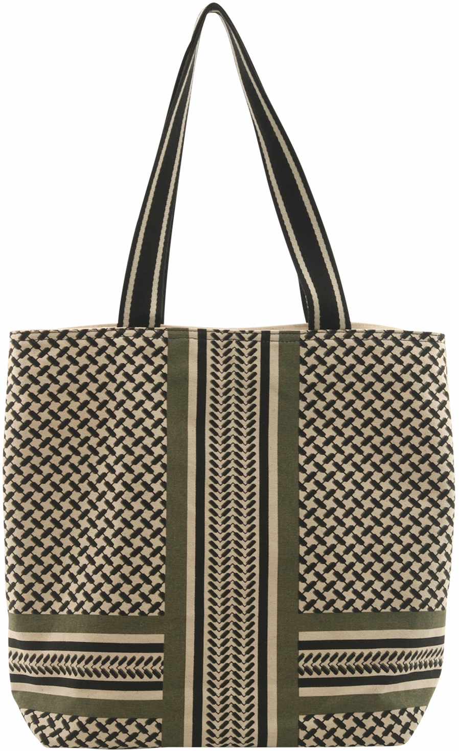 Lala Berlin Tote Carmela Kufiya Offwhite/Black/Olive