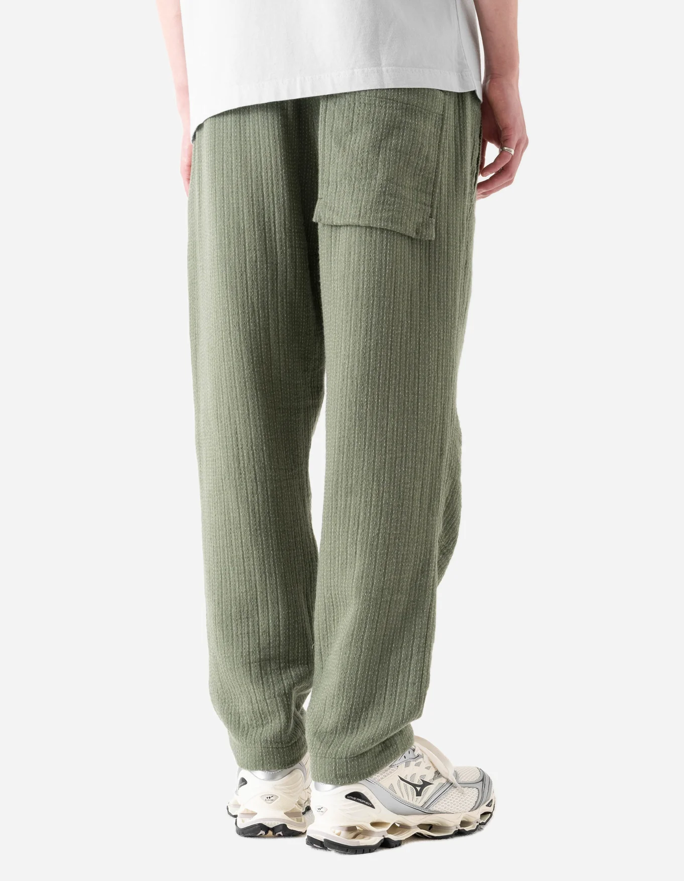 MAHARISHI 7300 Light Kantha Asym Track Pant in Olive