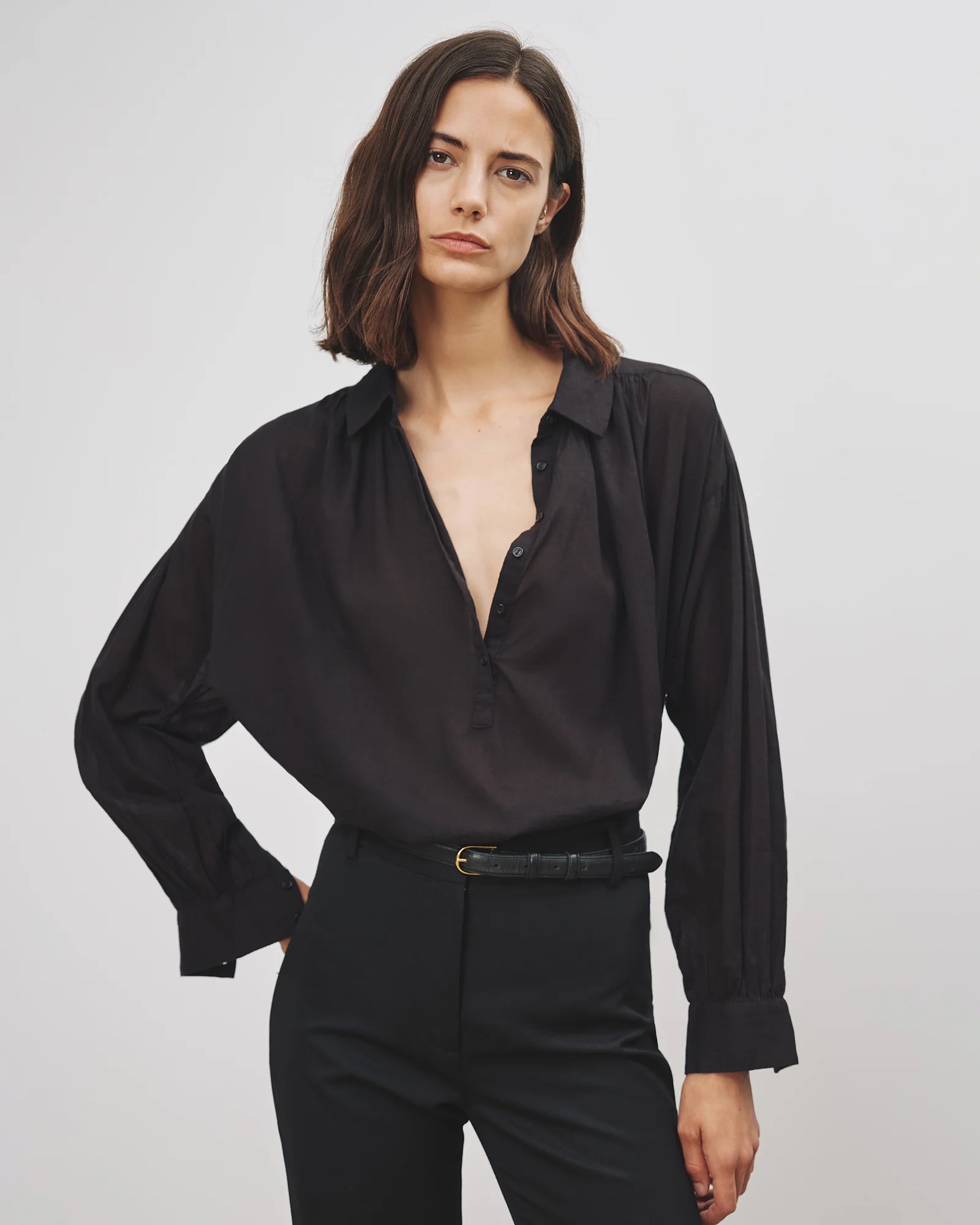 NILI LOTAN Miles Blouse in Black