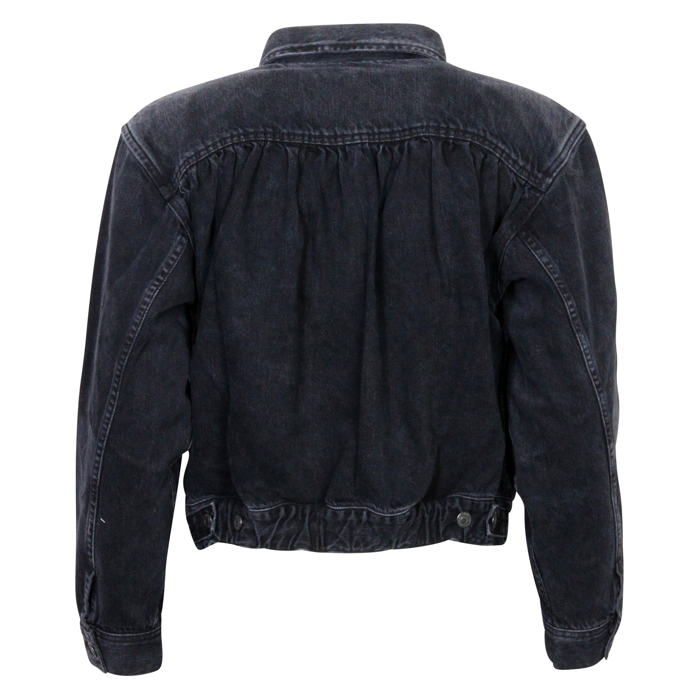 Agolde Denim Jacket Blanca Elasticated Black Washed