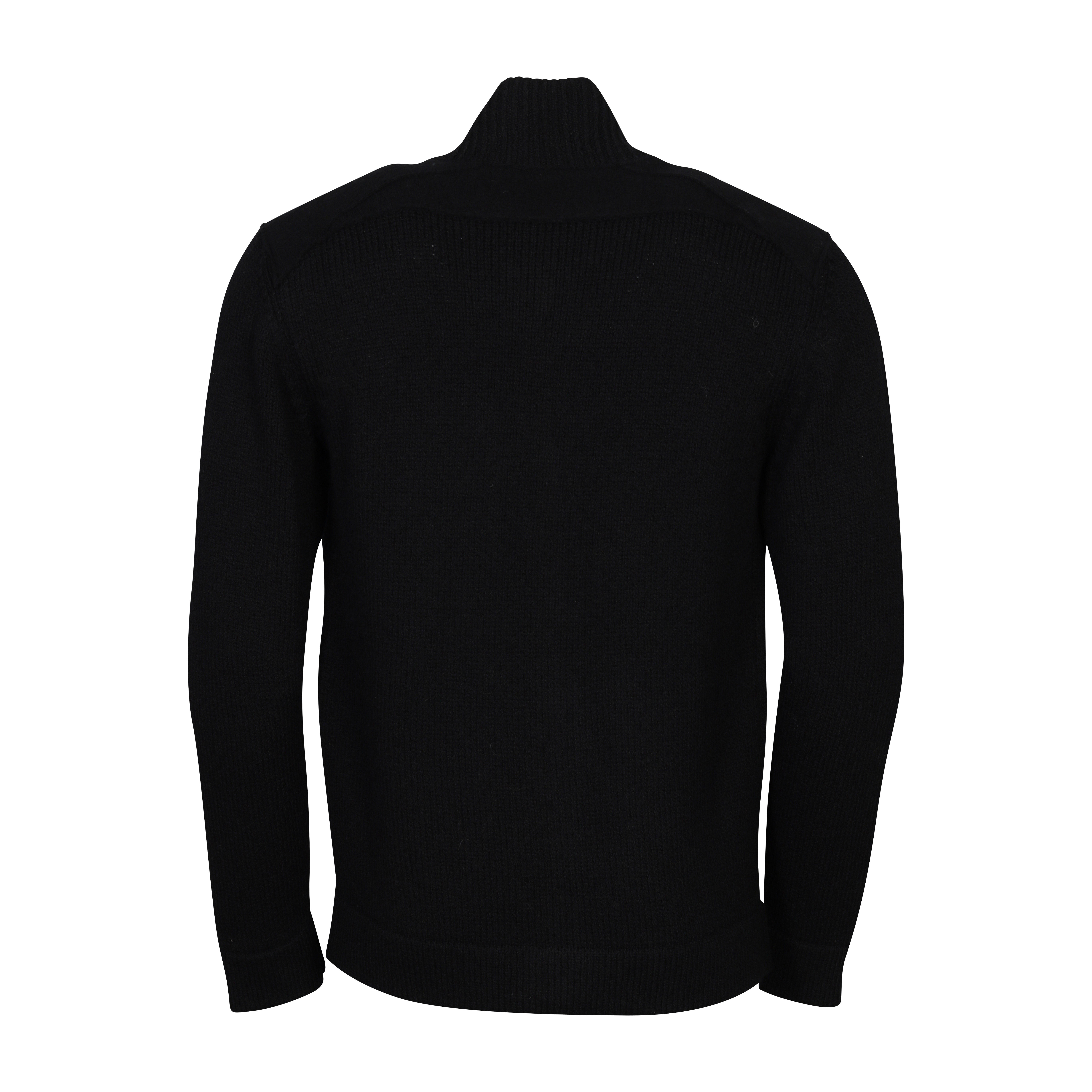 Transit Uomo Zip Knit Cardigan in Black