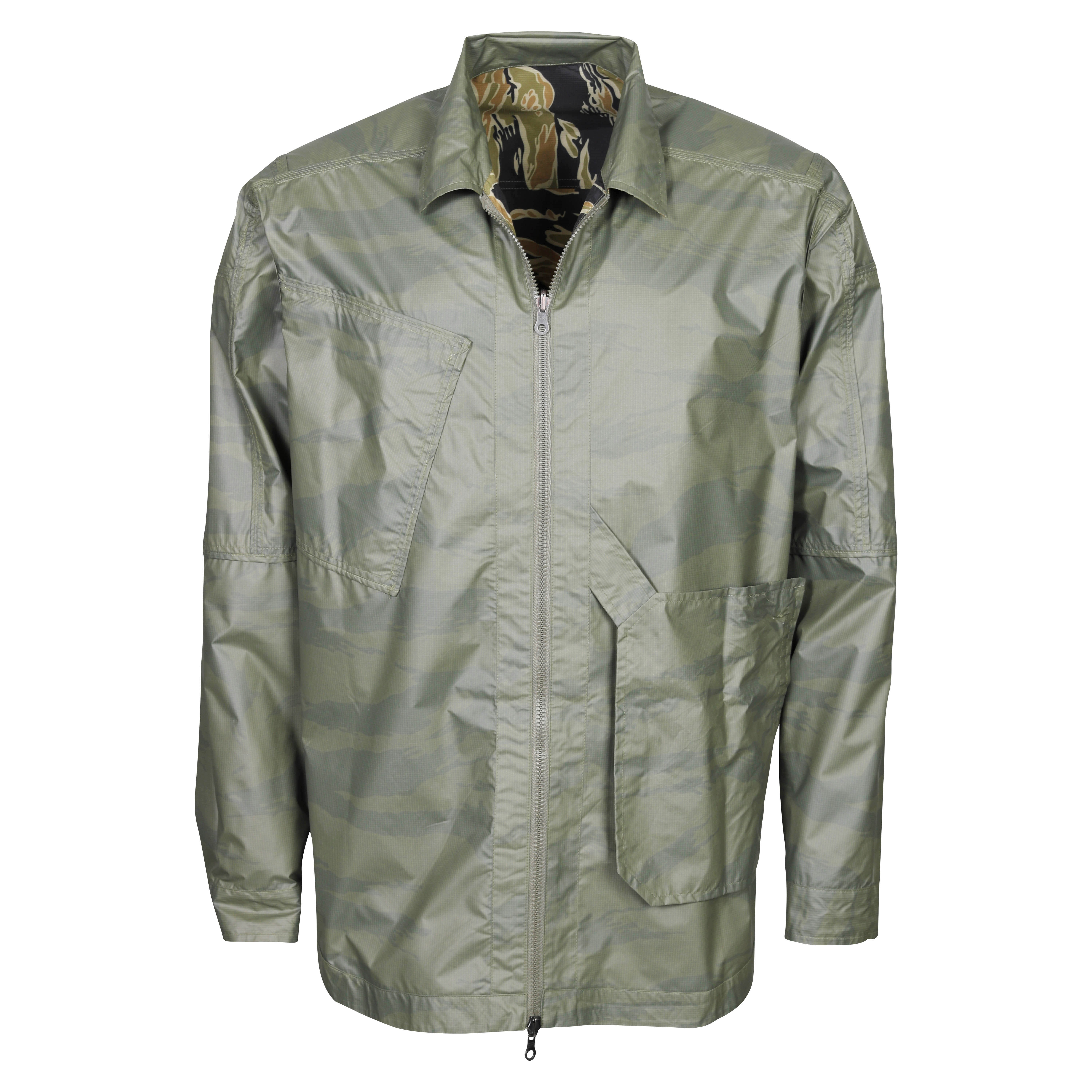 Maharishi Camo Reversible Packaway Shirt Jacket in Tigerstripe Olive M