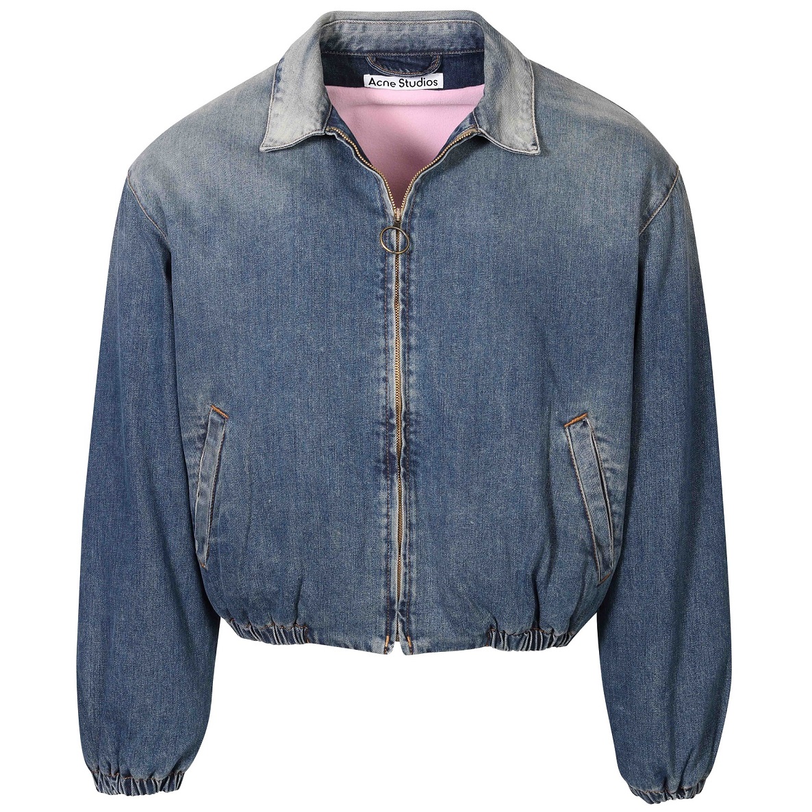 ACNE STUDIOS Padded Denim Jacket in Mid Blue