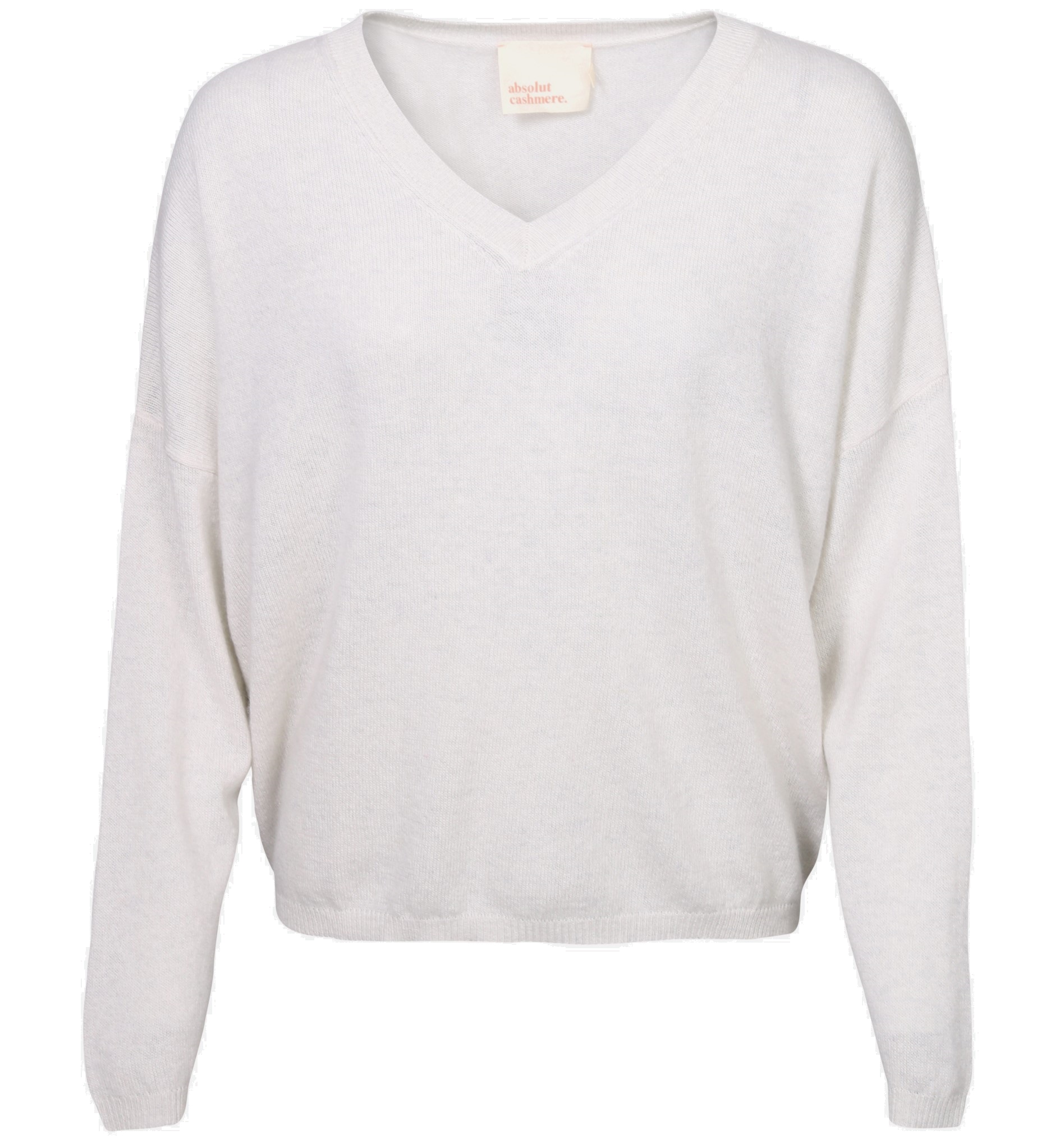 ABSOLUT CASHMERE V-Neck Sweater Alicia in Light Grey Melange