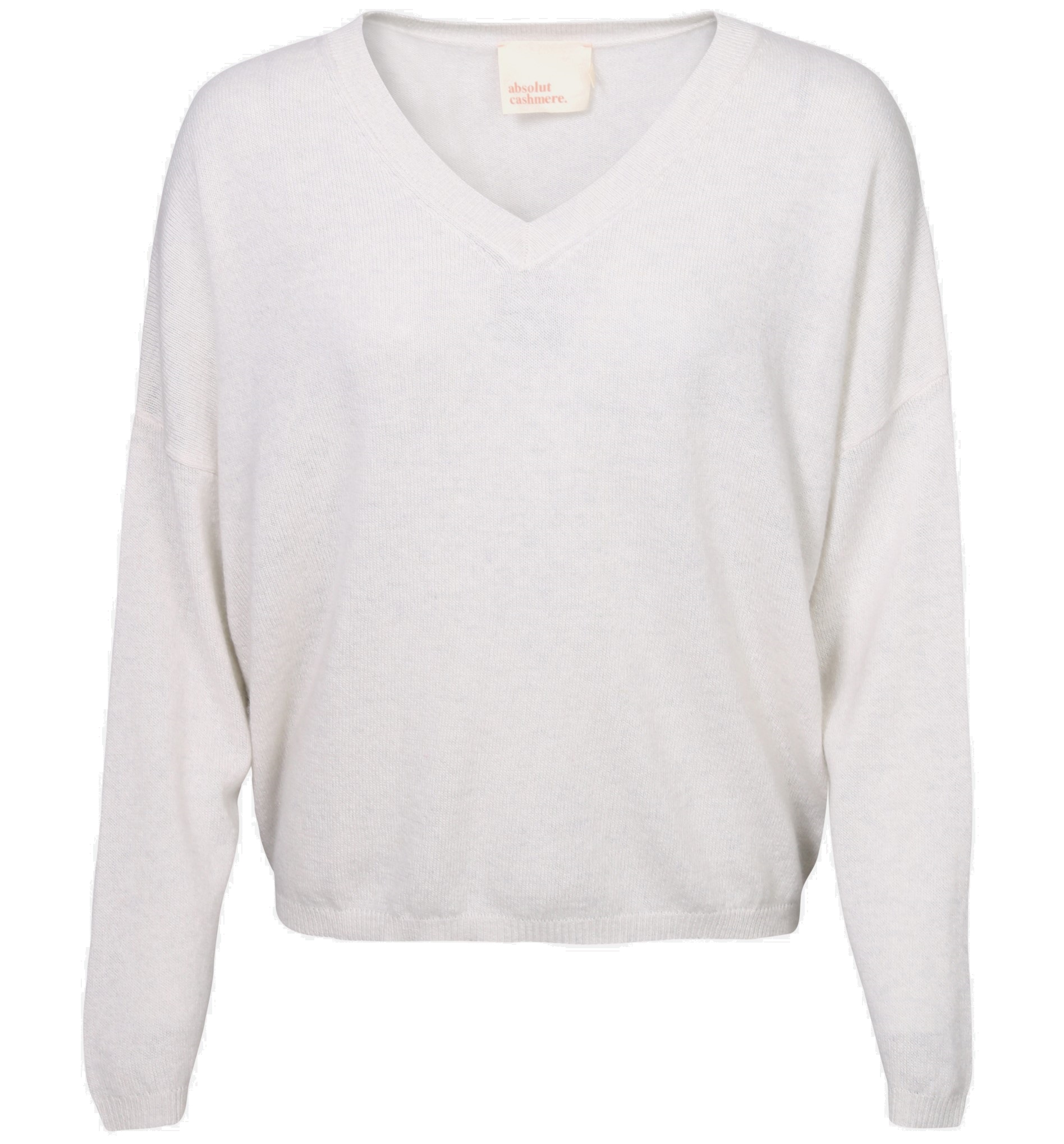 ABSOLUT CASHMERE V-Neck Sweater Alicia in Light Grey Melange L