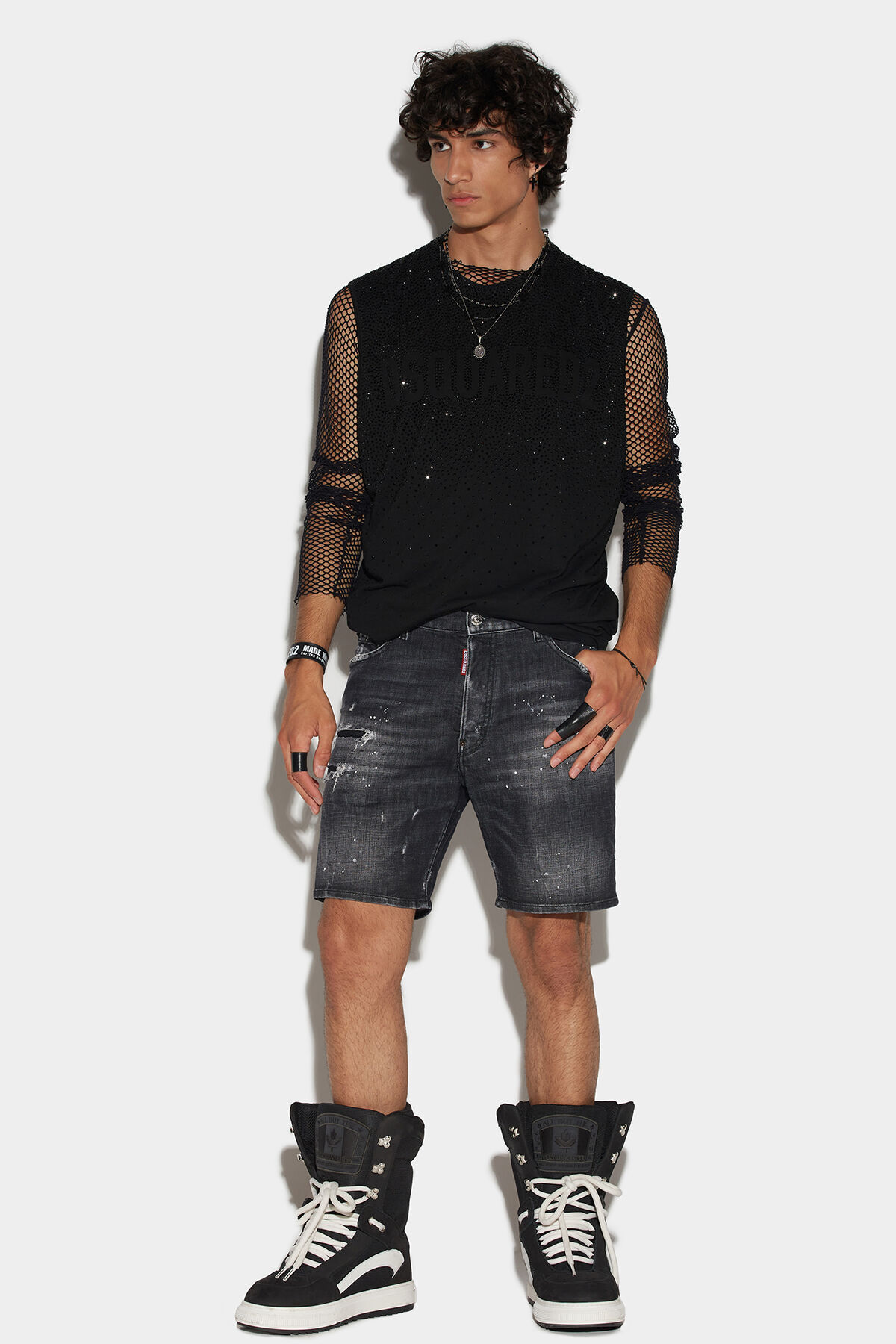 DSQUARED2 Jeans Shorts Cargo Marine in Washed Black
