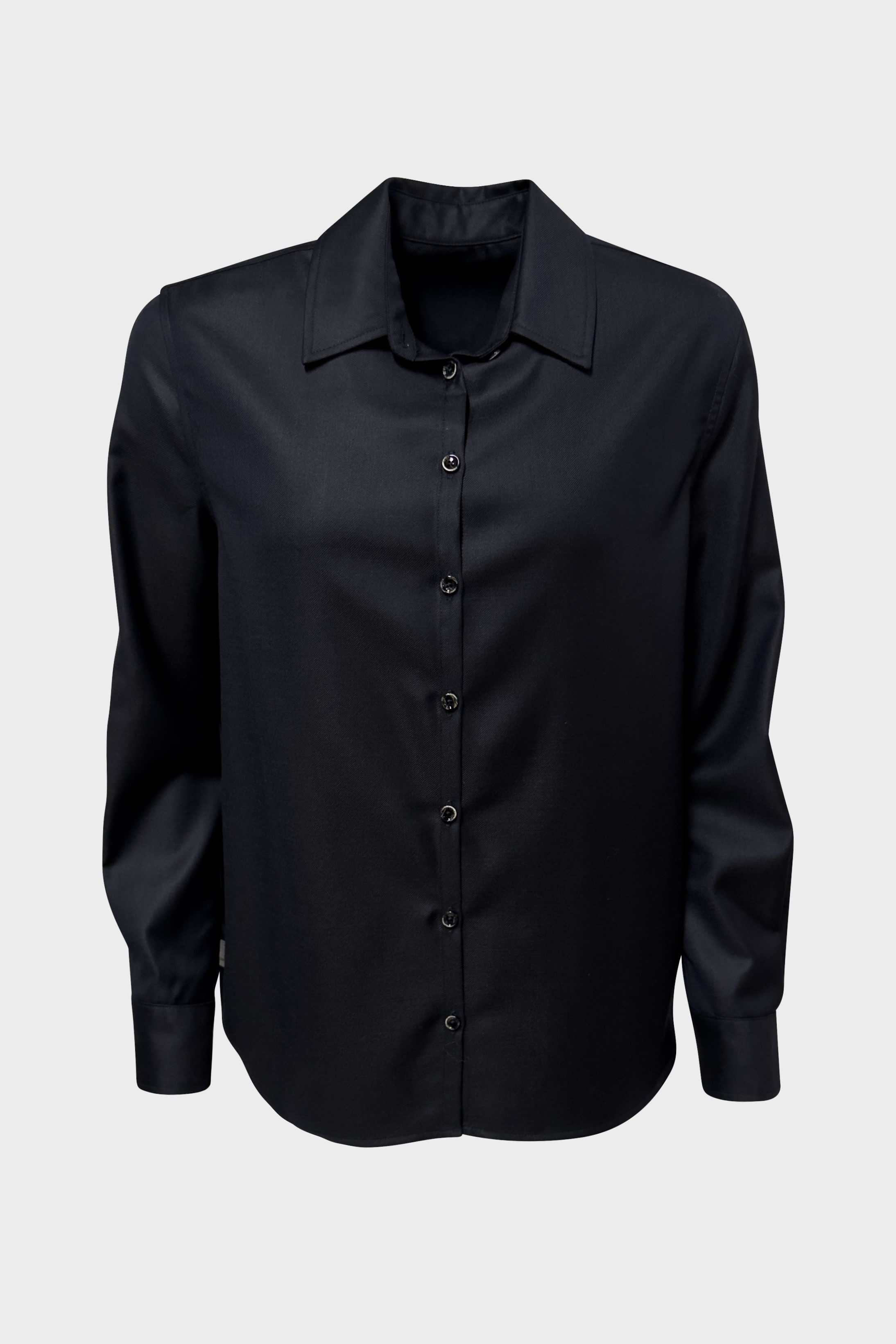 NINE:INTHE:MORNING Wool/Silk Shirt in Dark Navy