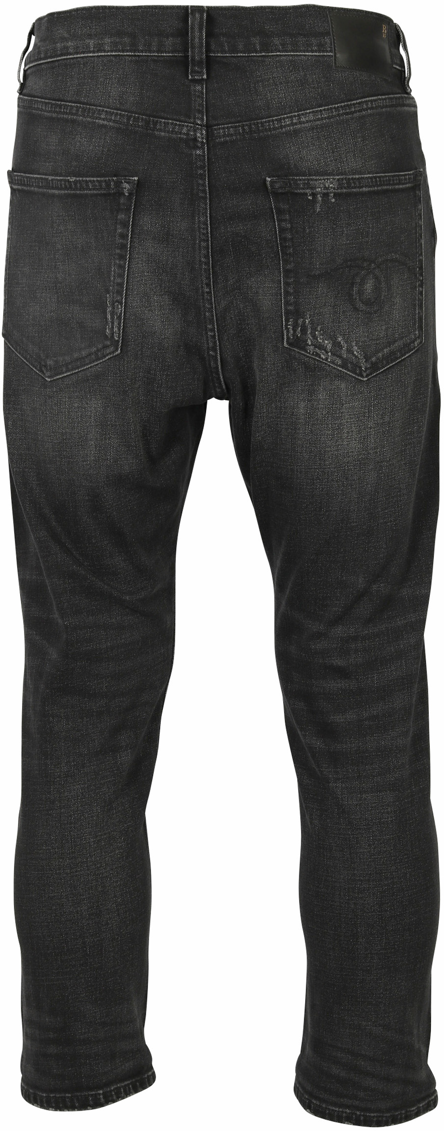 R13 Jeans Ankle Drop Black Washed